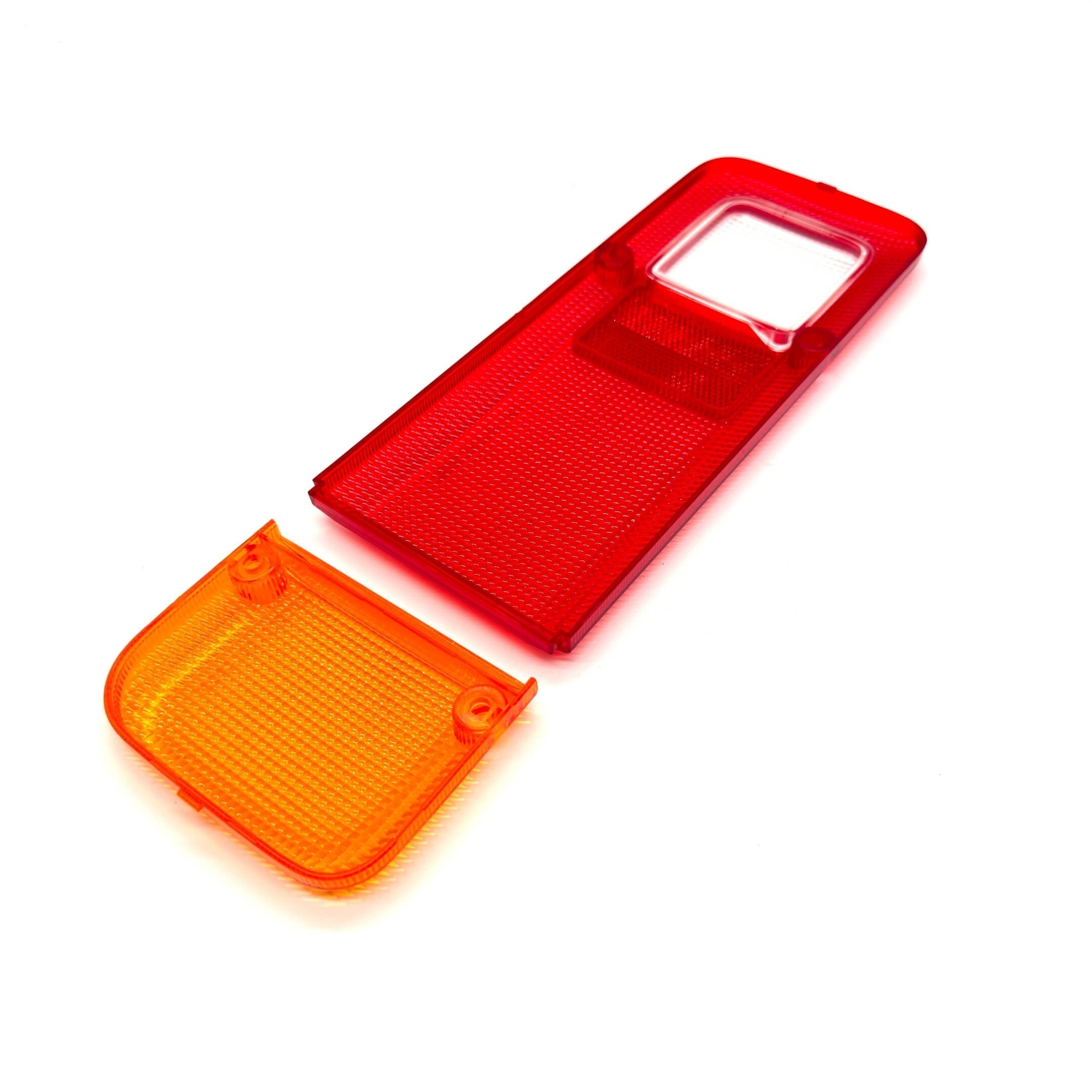 Red and amber tail light covers for Honda Vamos Van HM1, HM2 models, 1999-2018, featuring a durable design.