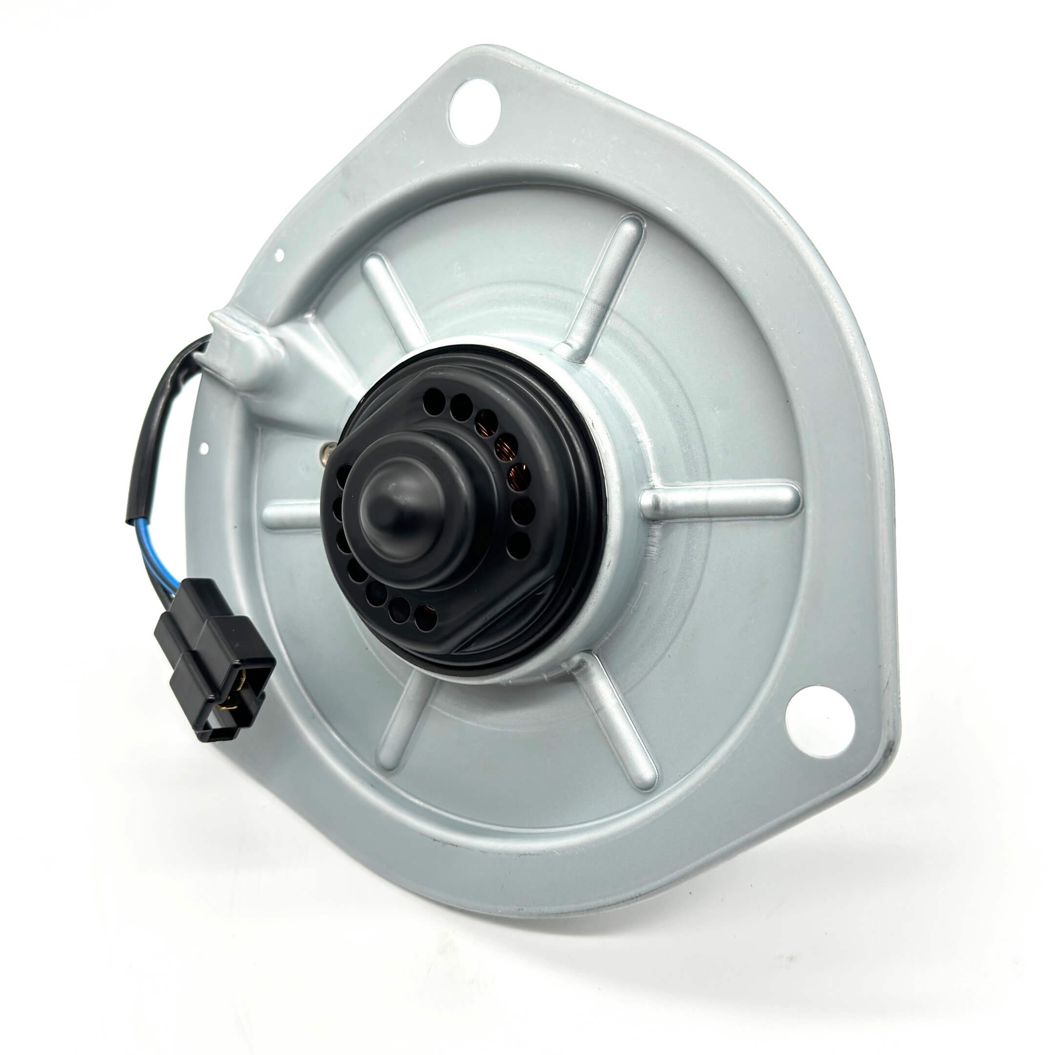 Rear view of Daihatsu Hijet Blower Motor, showcasing robust construction for reliable heating and cooling performance in S100P and S110P models.