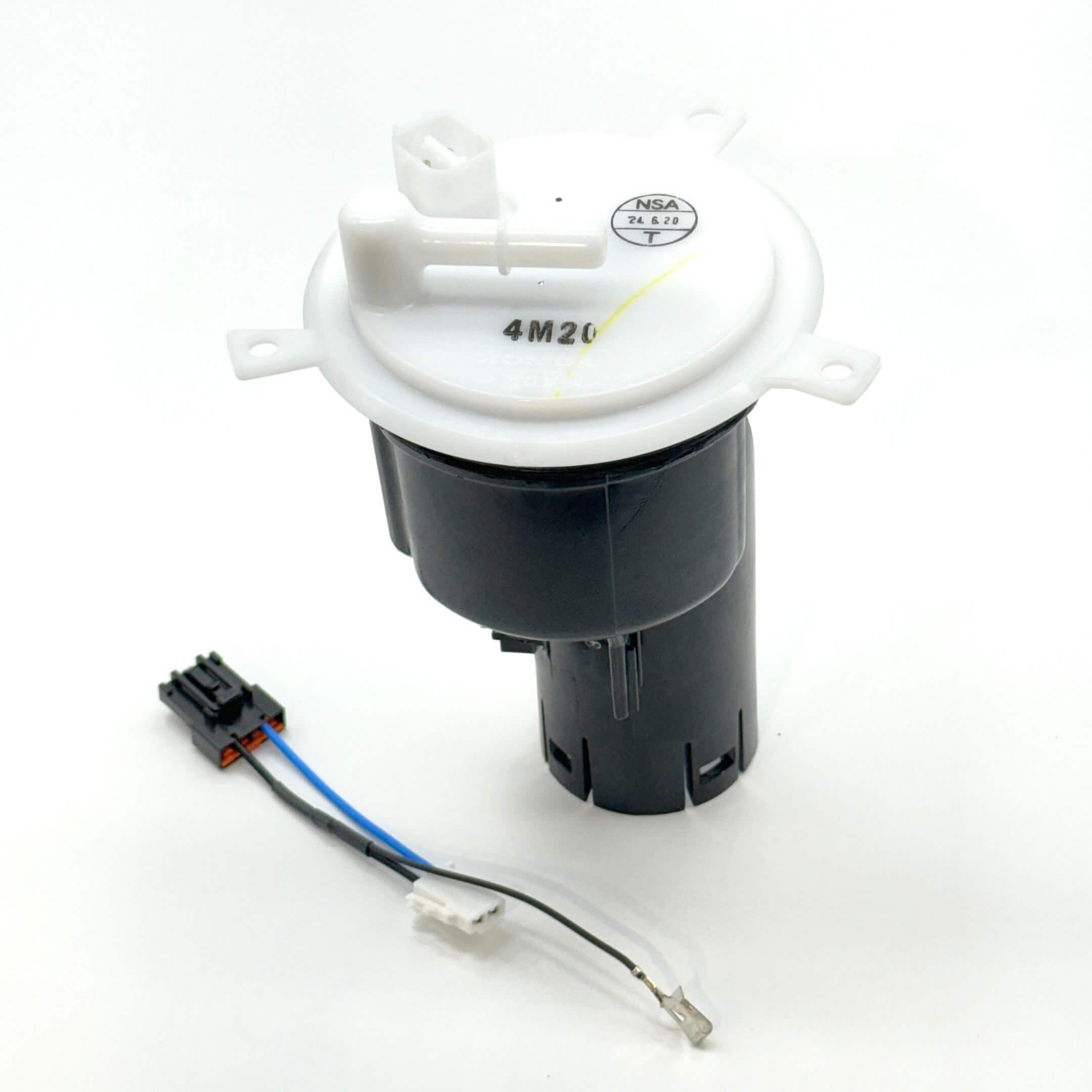 Fuel pump filter for Honda Vamos Van HM1, HM2 models (1999-2018), featuring a black and white design with attached wiring.