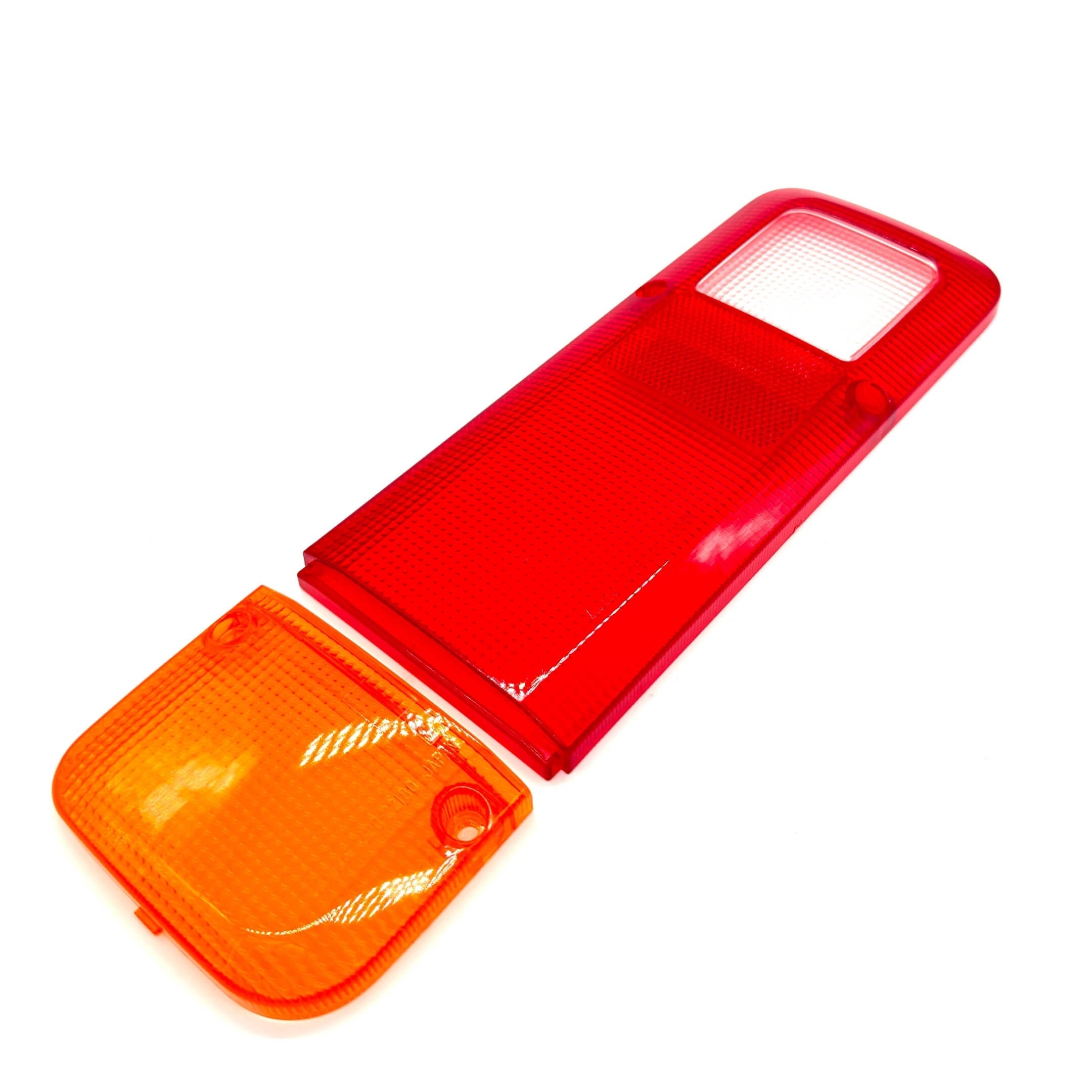 Red and amber tail light covers for Honda Acty Truck HA6, HA7 models, 1999-2009, left side.