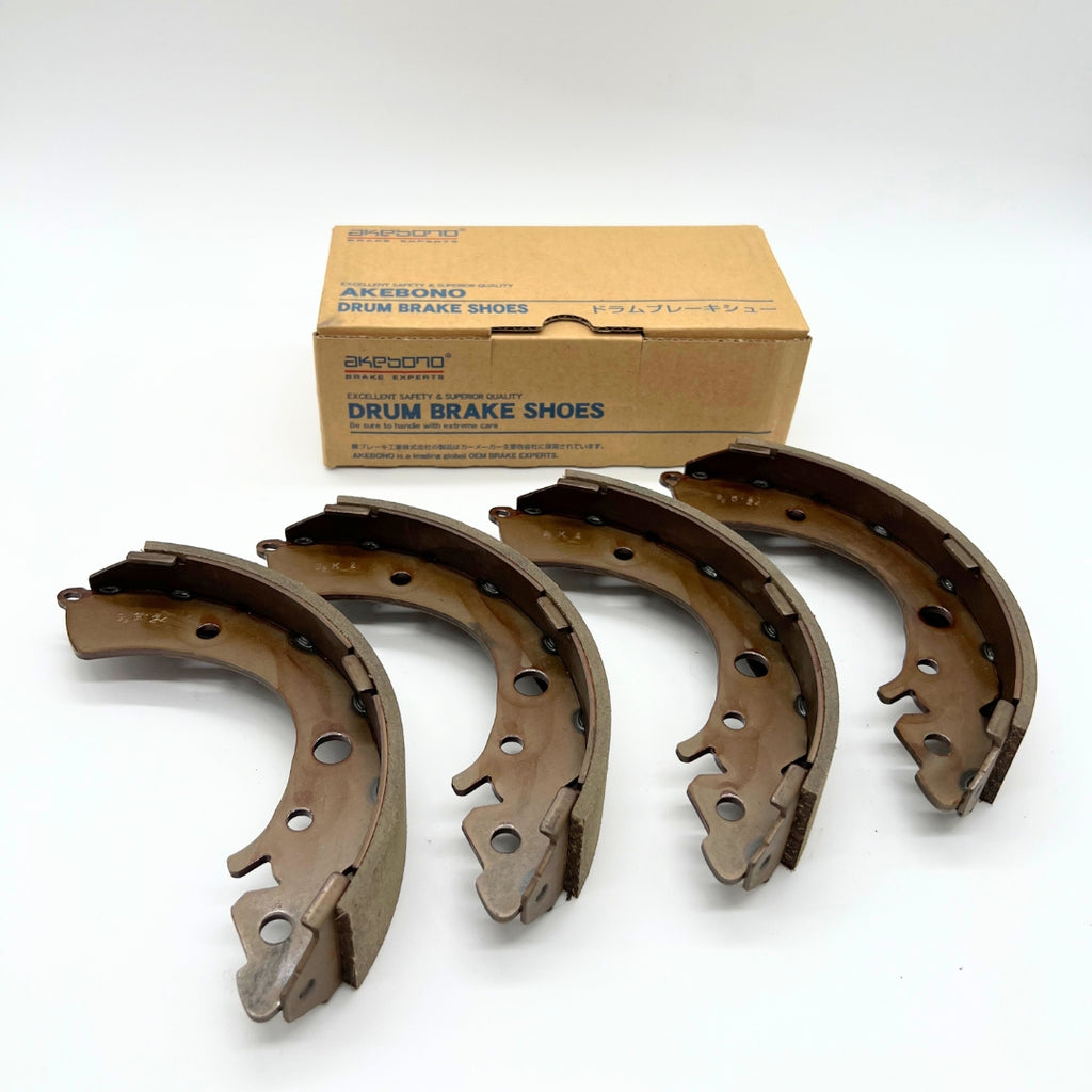 Premium Rear Brake Shoe Set for 1990-1998 Honda Acty HA3/HA4, precision-crafted for durability and optimal stopping performance, available exclusively at Oiwa Garage