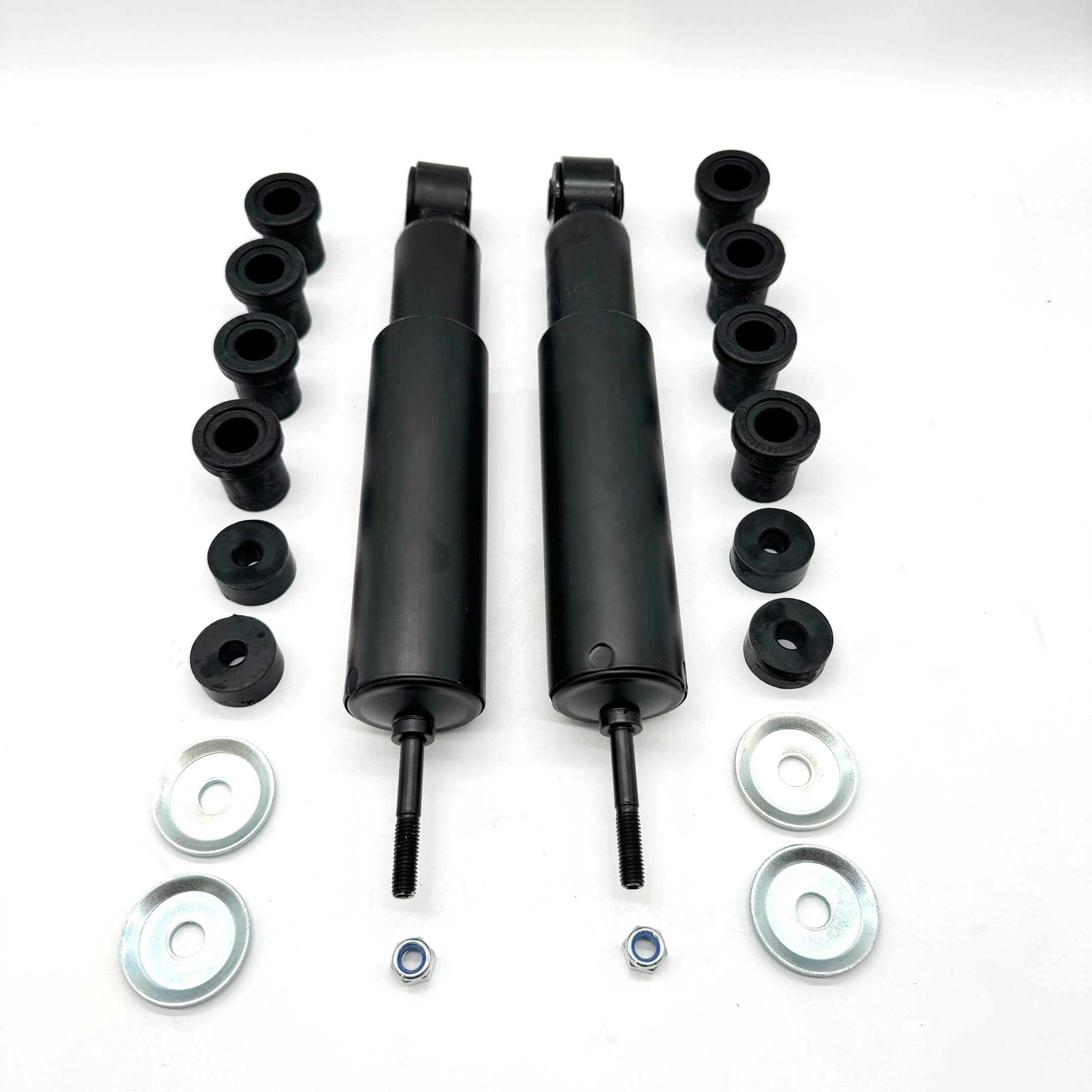 op-down view of all components in the rear suspension kit for Honda Acty Truck HA3, HA4, ideal for replacement needs.