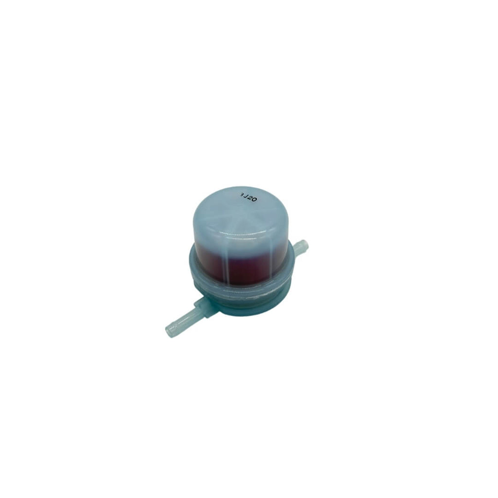 Top view of transparent fuel filter compatible with Subaru Sambar KS3 KS4, essential for maintaining pure fuel flow from 1990 to 1998.