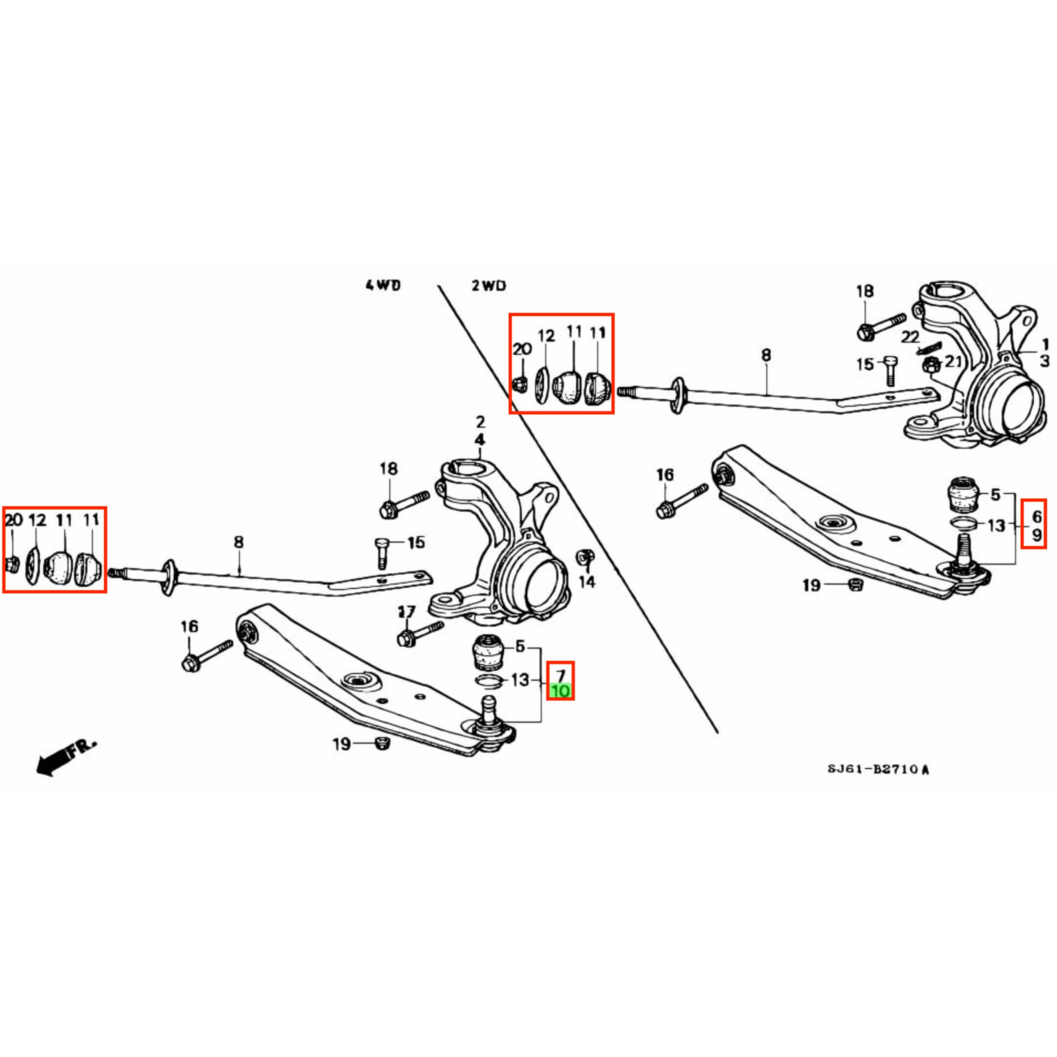Honda Acty Van 33-Piece Suspension Kit for HH3, HH4 - 1990-1999