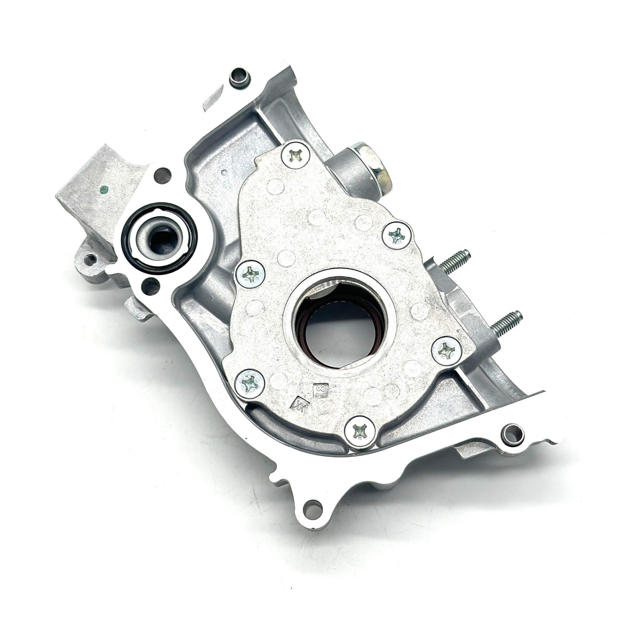 Silver oil pump assembly for Honda Acty Van HH5, HH6 models (1999-2009) featuring a durable metal construction.