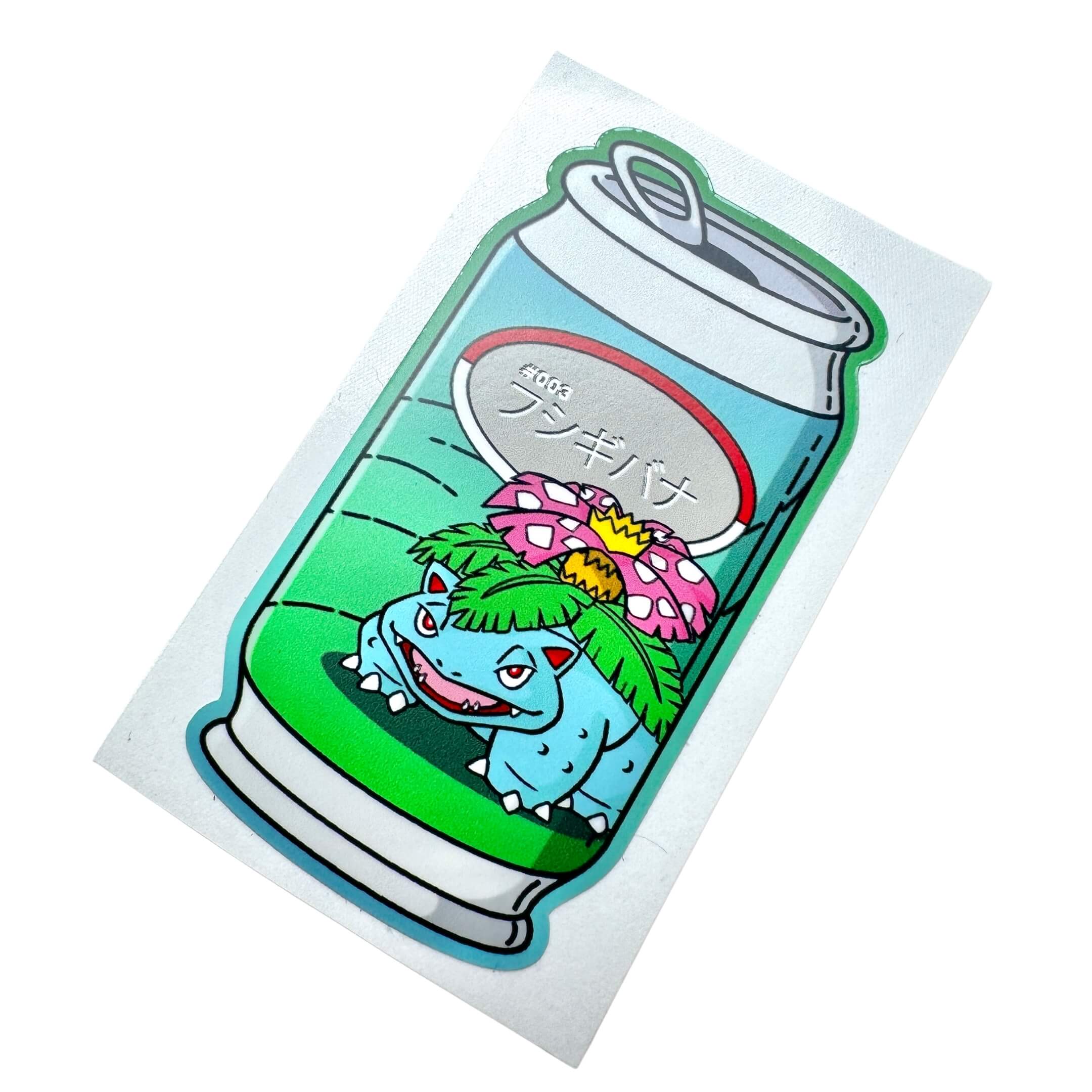 Angled view of Venusaur Pokémon sticker, designed for adding personality to Japanese mini trucks, laptops, or water bottles.