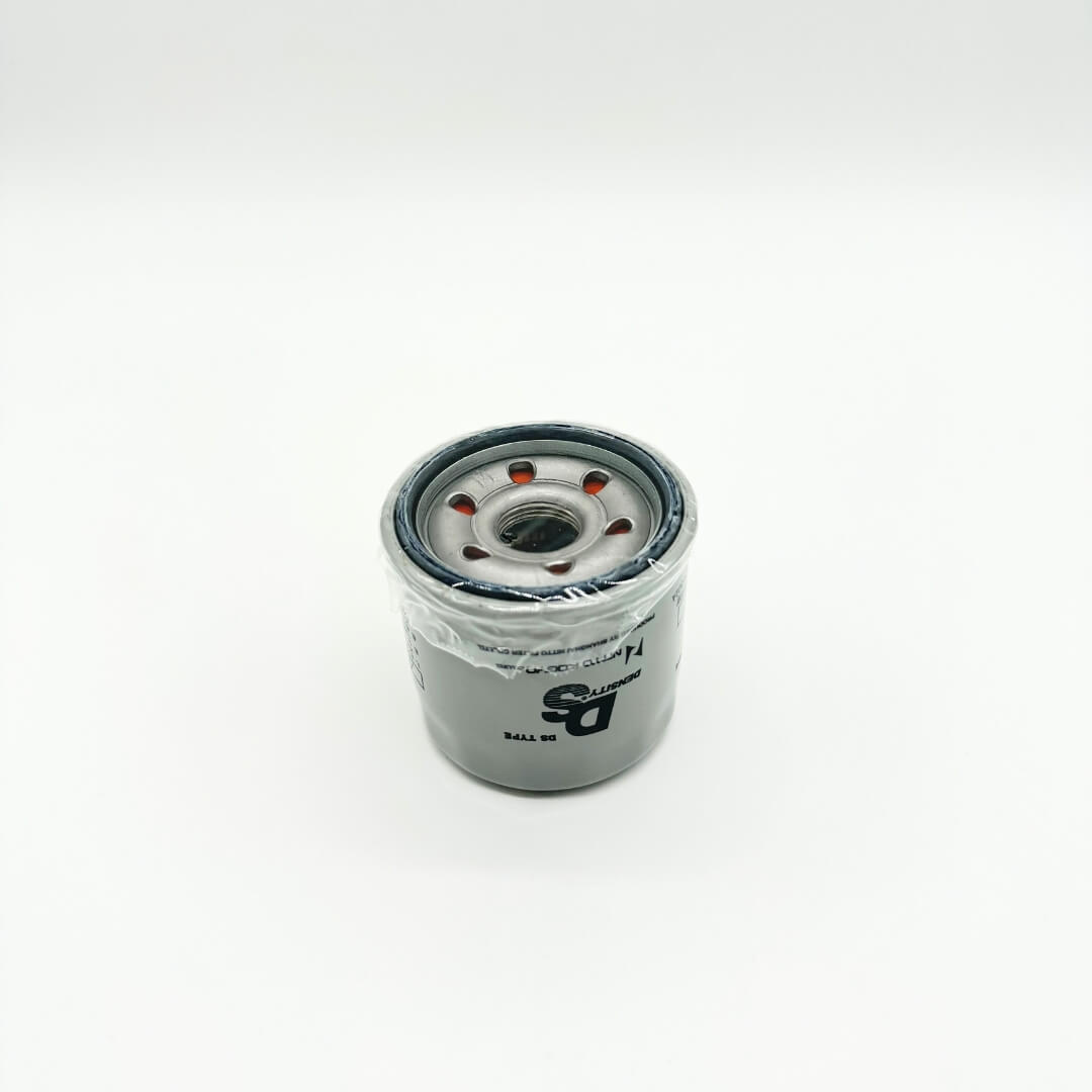 Bottom perspective of high-grade oil filter compatible with Subaru Sambar KS3, KS4, KV3, KV4 from 1990 to 1998, showcasing filter seal and threading.