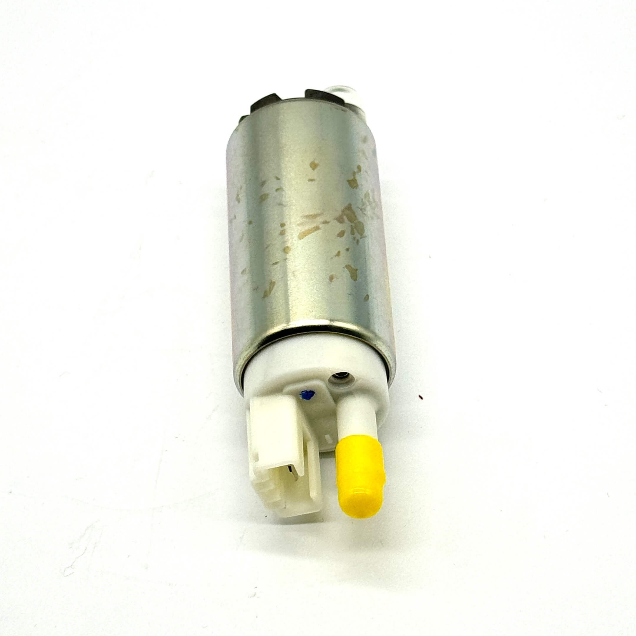 Genuine Honda fuel pump for Honda Vamos Van HM1, HM2 models (1999-2018), featuring a metallic silver body with a yellow cap.