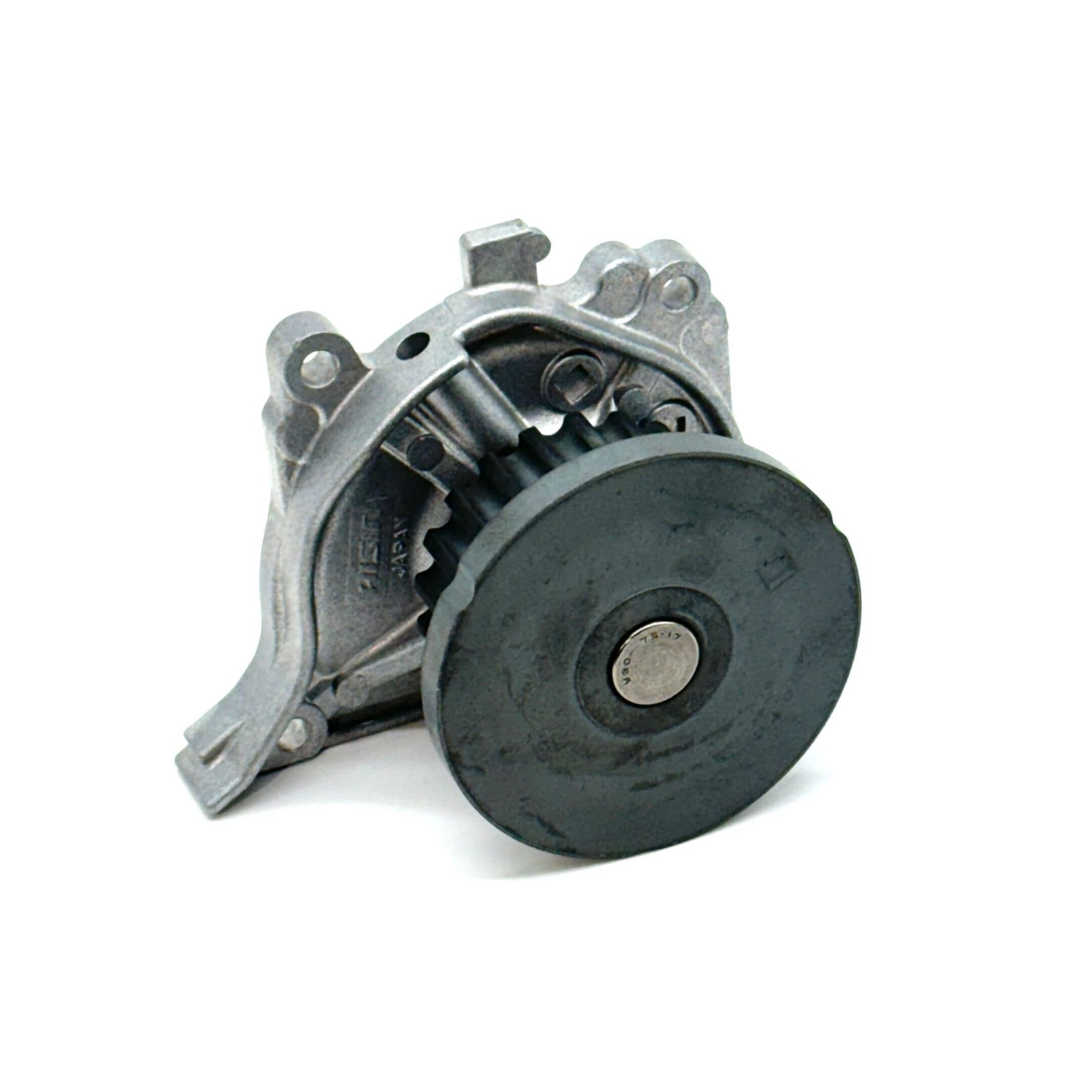 Rear view of the Aisin Water Pump for Honda Acty, highlighting the pulley mechanism for efficient cooling.