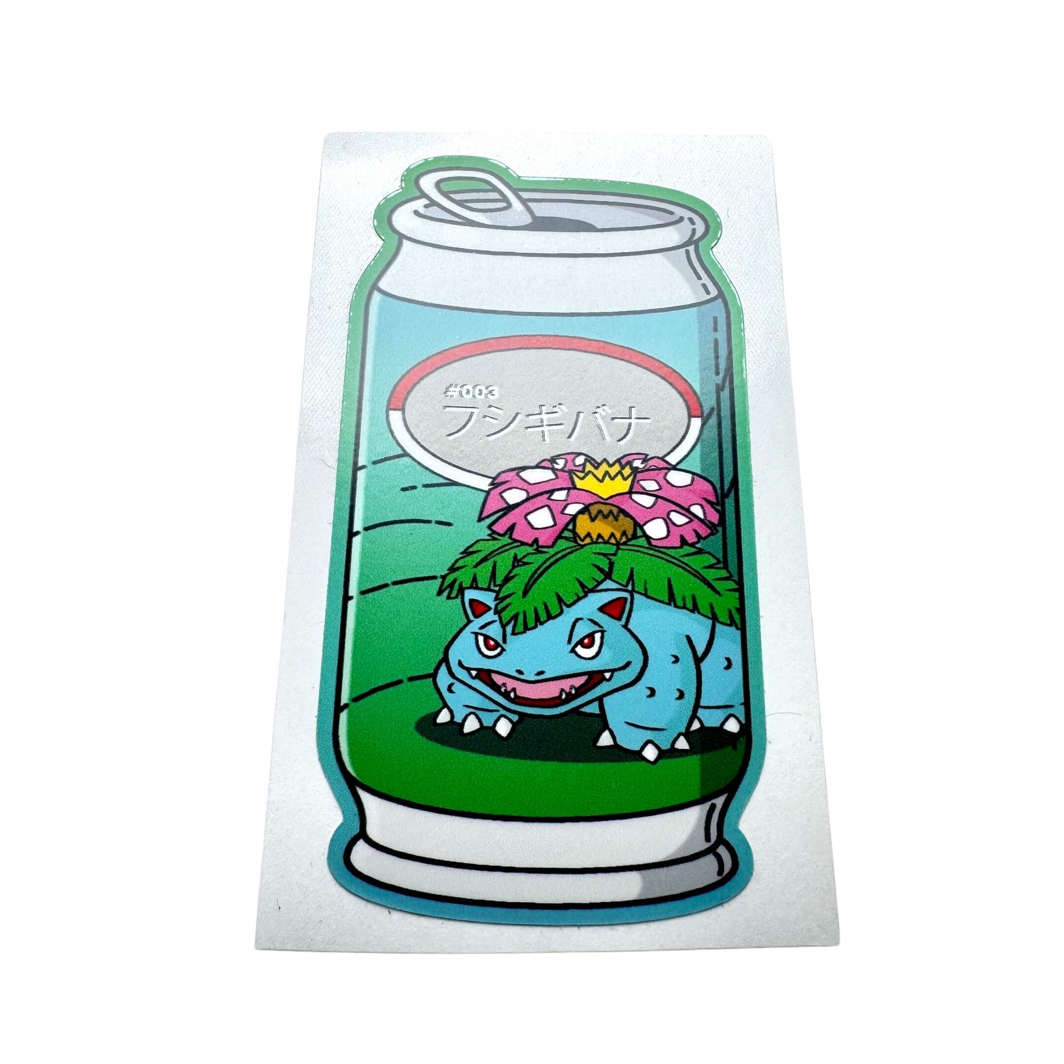 High-quality Venusaur sticker showcasing vivid colors and weather-resistant vinyl, perfect for Japanese mini trucks and personal items.