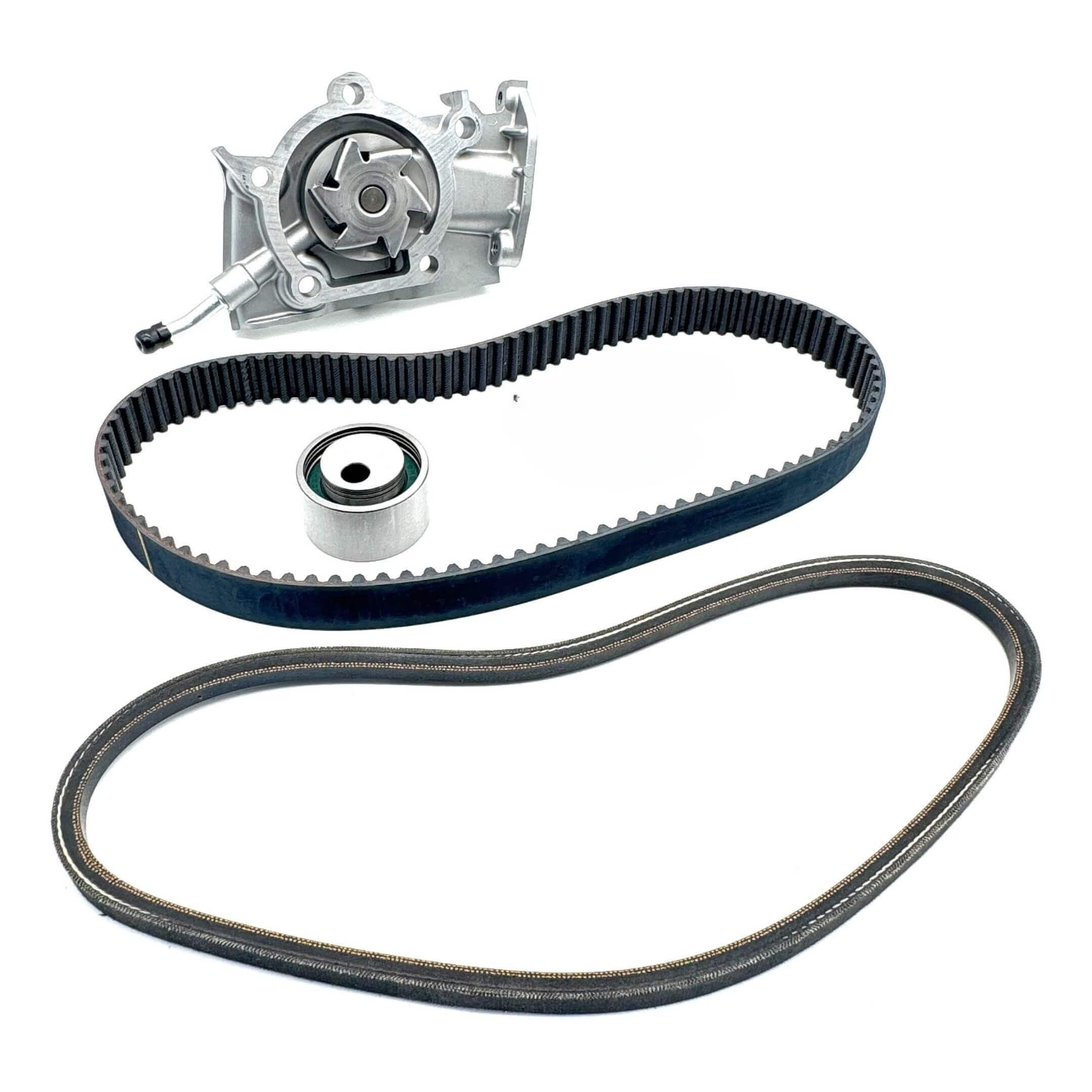 High-quality Daihatsu Hijet Timing Belt Kit components, including water pump, timing belt, and alternator belt, for S100P/S110P models.