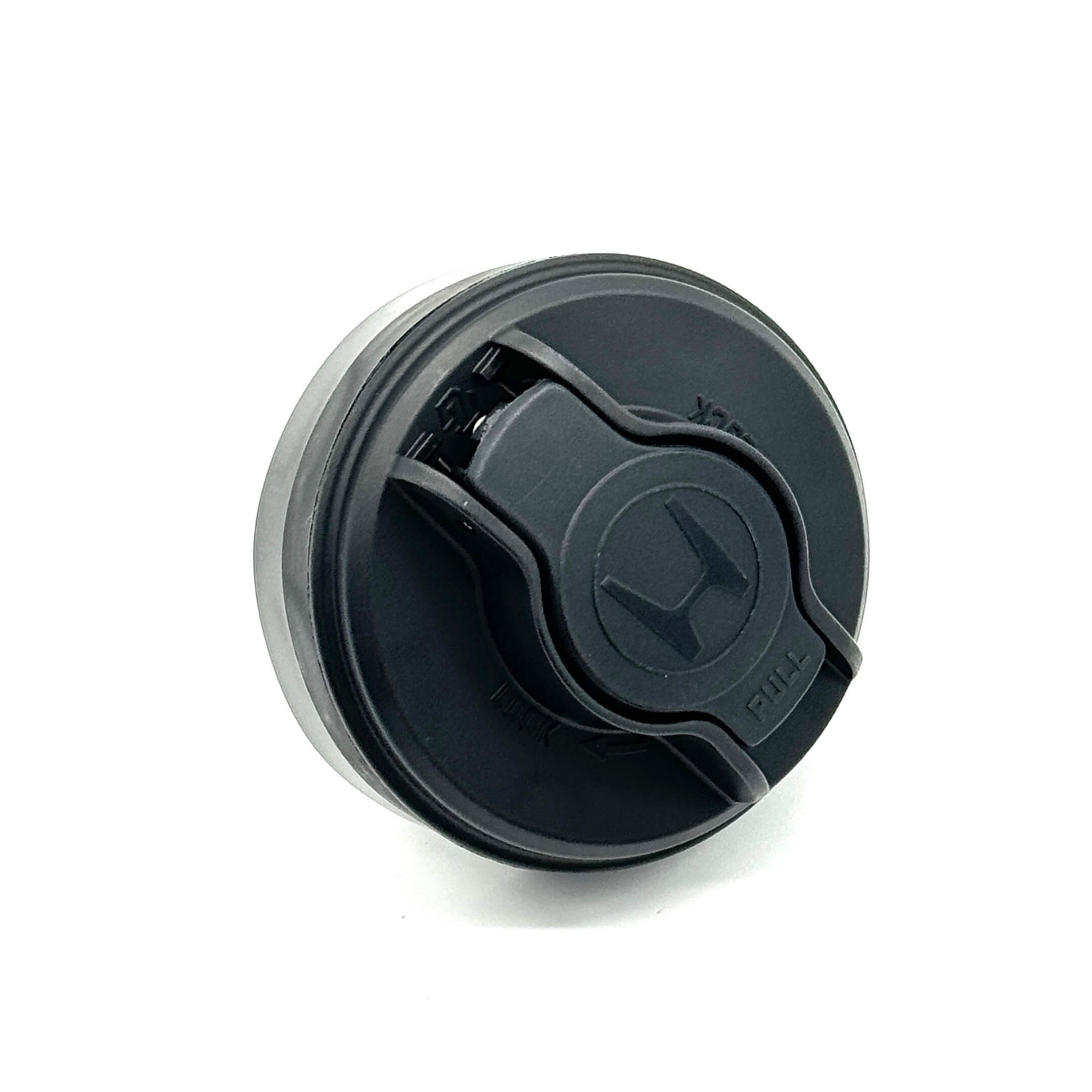 Black fuel cap for Honda Acty Van HH5, HH6 models (1999-2009) featuring a secure locking mechanism.