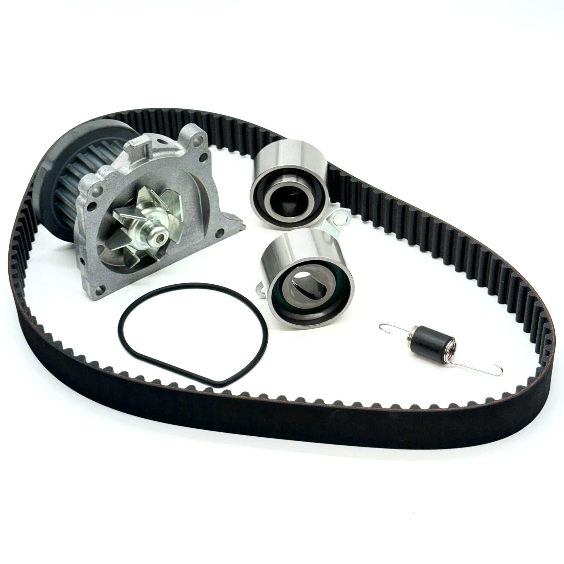 Detailed view of Honda Acty HA6, HA7 Timing Belt Kit components, including timing belt, pulleys, and water pump for reliable engine timing.