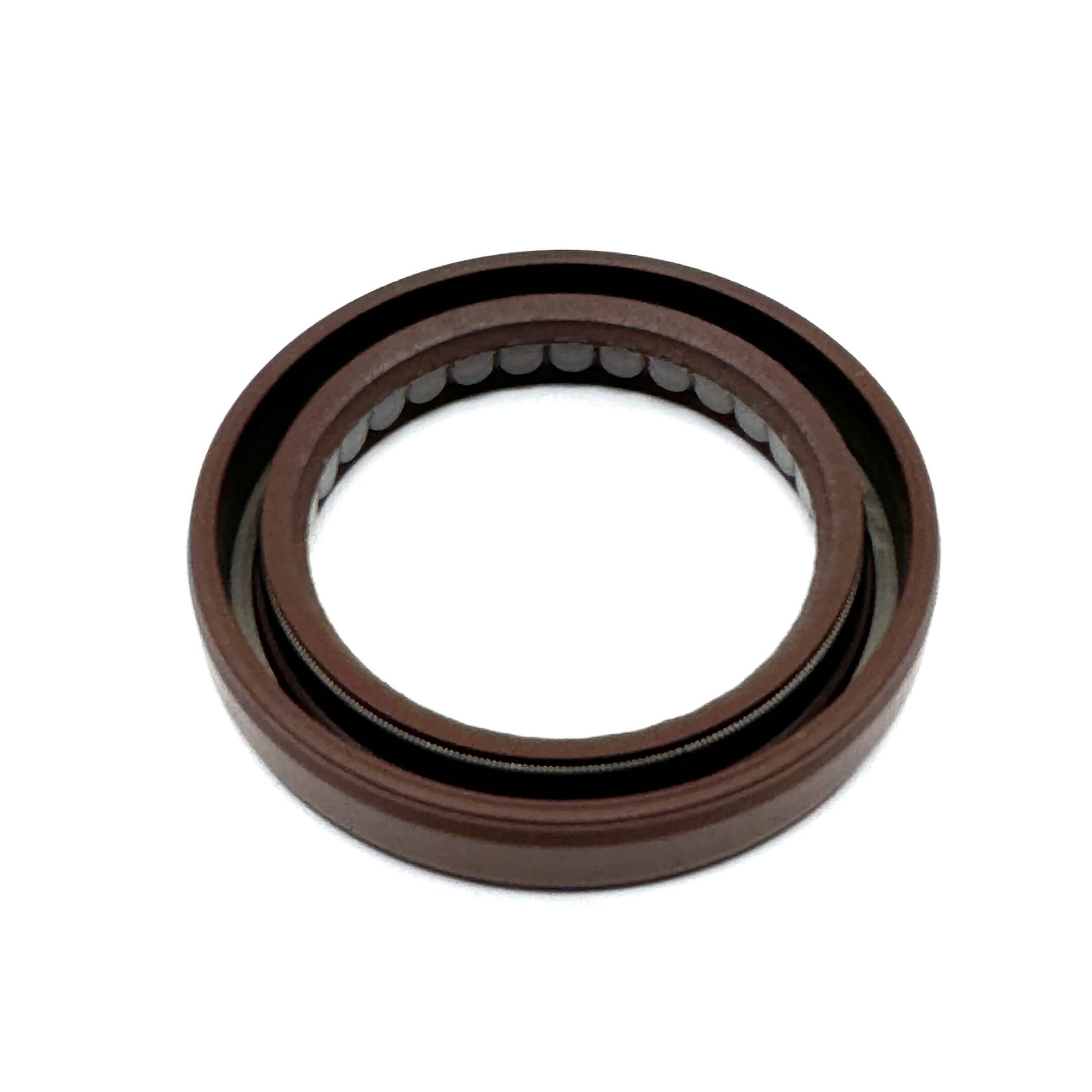 Angled view of the oil seal highlighting its premium material and sealing capabilities.