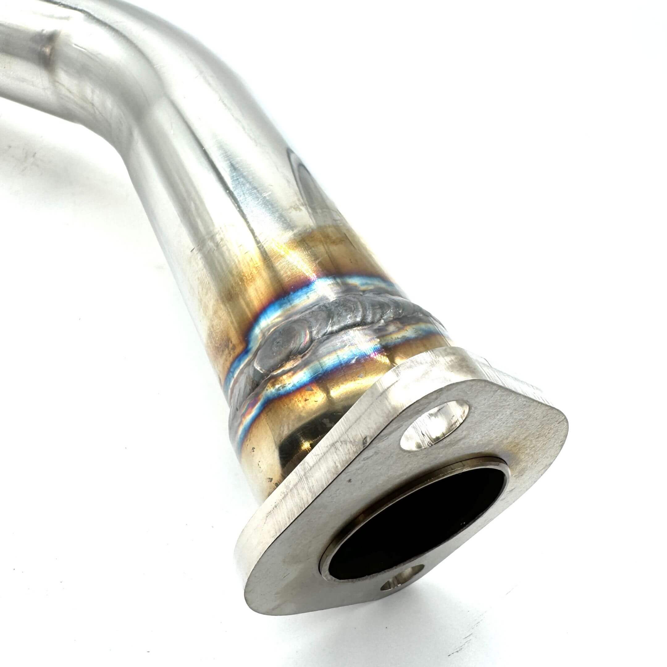 Tail-end close-up of the Wirus Win Bazooka Type Muffler for Honda Acty Truck HA3, HA4, showcasing the large 90mm outlet and polished finish.