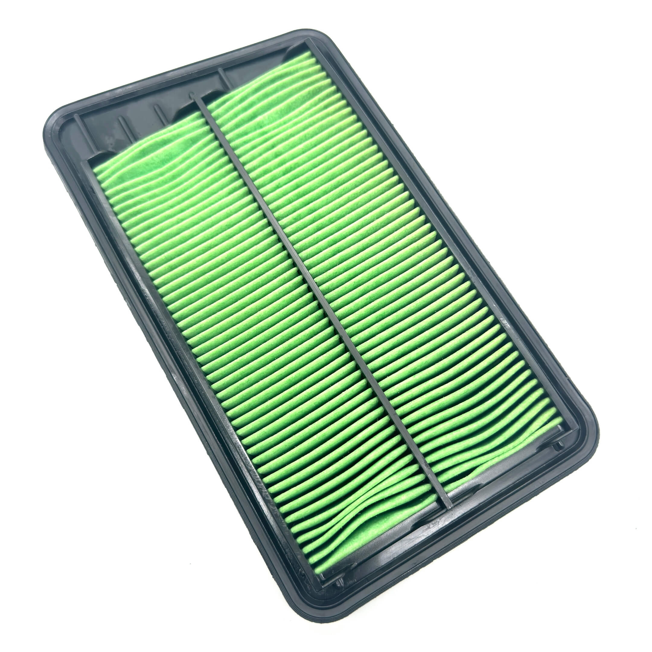 Genuine Honda air filter for Honda Acty Truck HA6, HA7 models (1999-2009), featuring a green pleated design with a black frame.