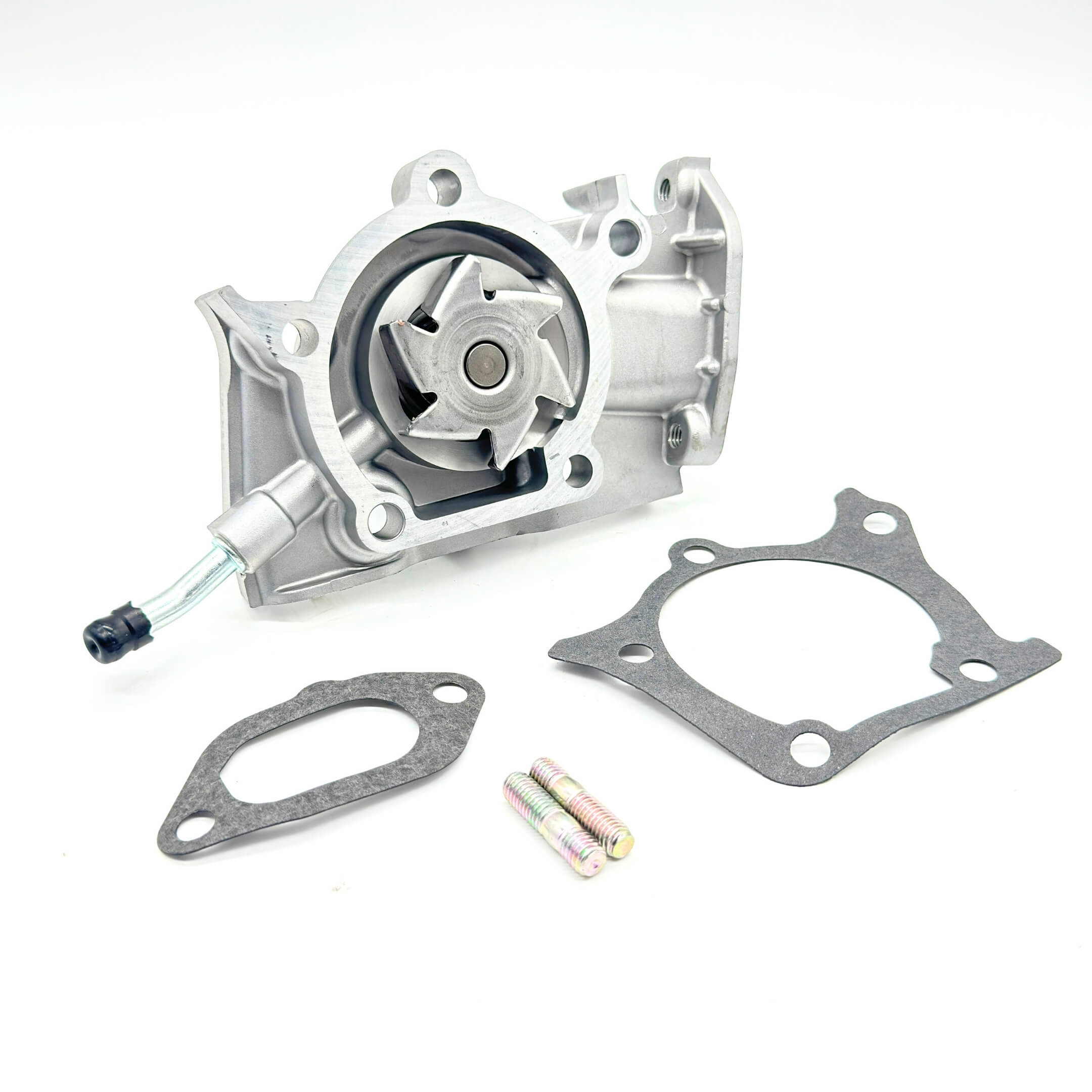 Top view of Daihatsu water pump for Hijet S100P, S110P, and Midget 2 K100 series, highlighting precise fit and reliable OEM construction.