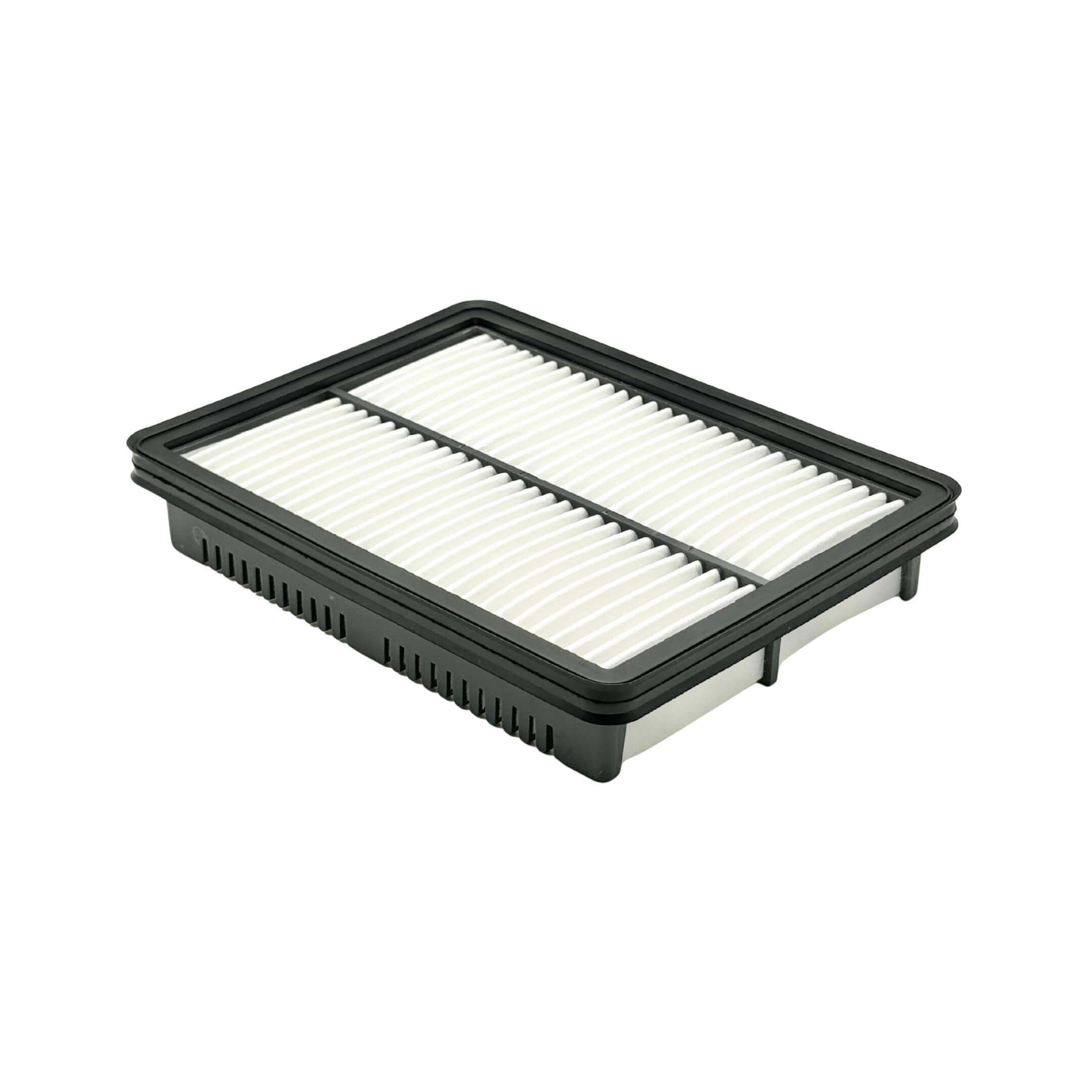 Aftermarket air filter for Subaru Sambar Wagon TW1, TW2 models (1999-2012), featuring a rectangular design with a black frame and white pleated filter.
