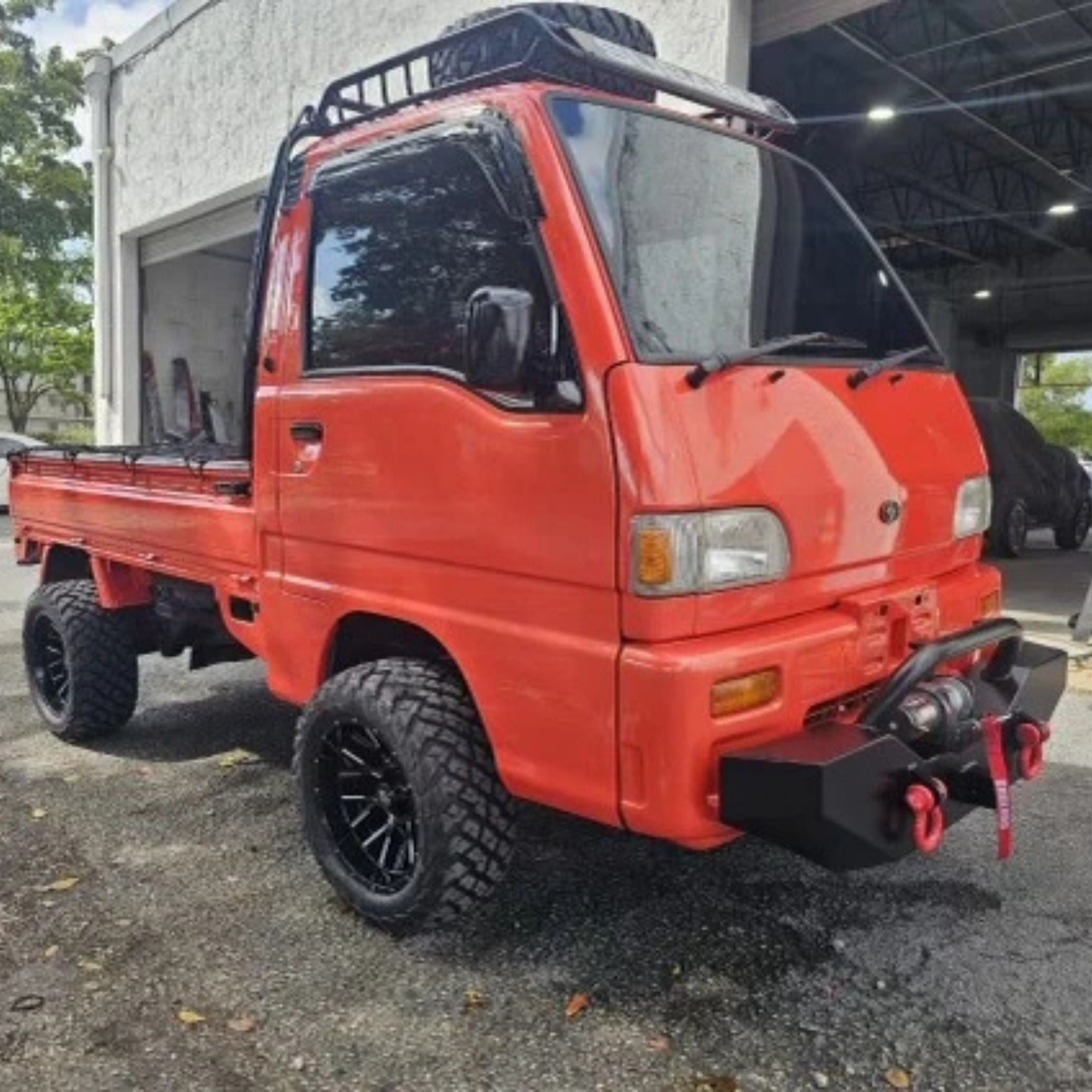 Subaru Sambar KS3 fitted with XPERT Series Armor Front Bumper with 2” receiver and bullbar, off-road setup