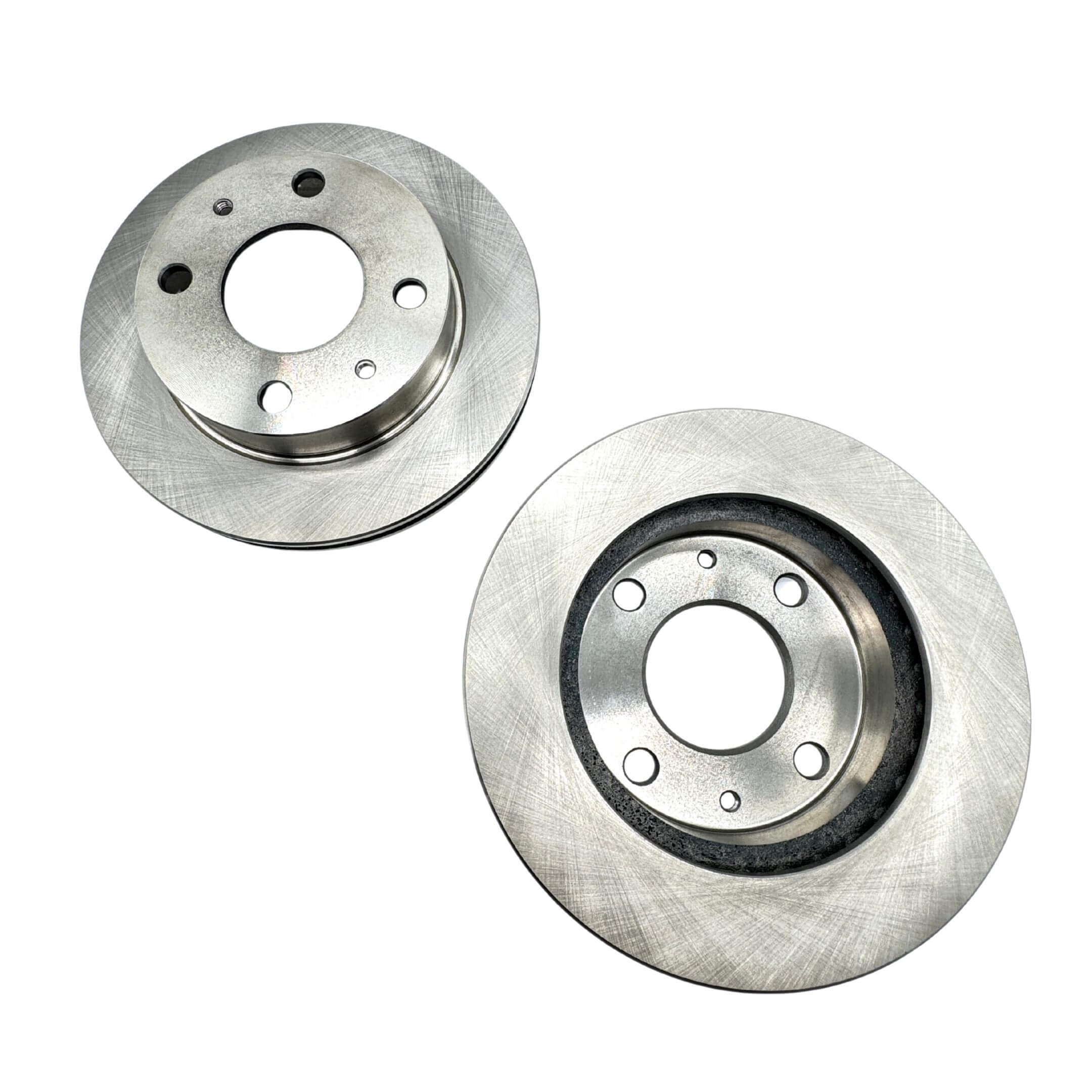 Brake Rotors - Right & Left - for Subaru Sambar Wagon TW1, TW2 Models 1999-2012, featuring durable silver finish and precision-drilled holes.