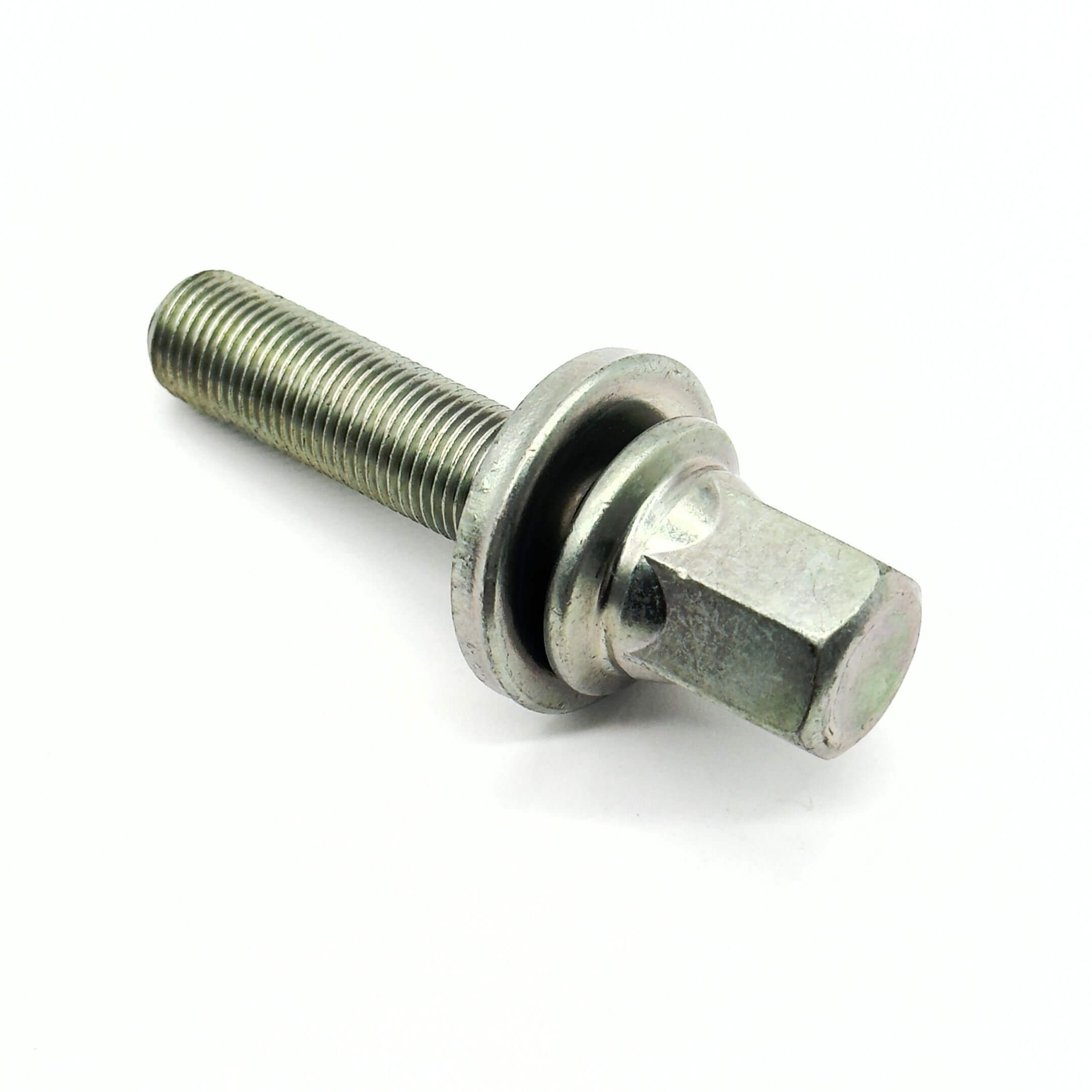 Silver crankshaft pulley bolt for Subaru Sambar Wagon TW1, TW2 models (1999-2012), genuine part.