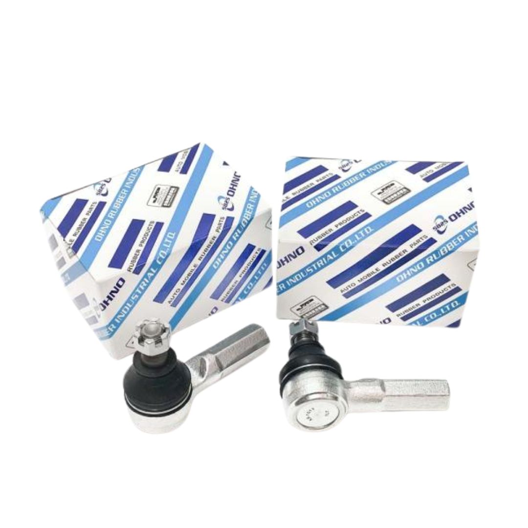 Daihatsu Hijet Truck S100P, S110P (1994–1998)  steering tie rod end kit featuring inner and outer ball joints with protective rubber boots and precision-machined studs in OEM-style OHNO packaging – Steering Parts collection.