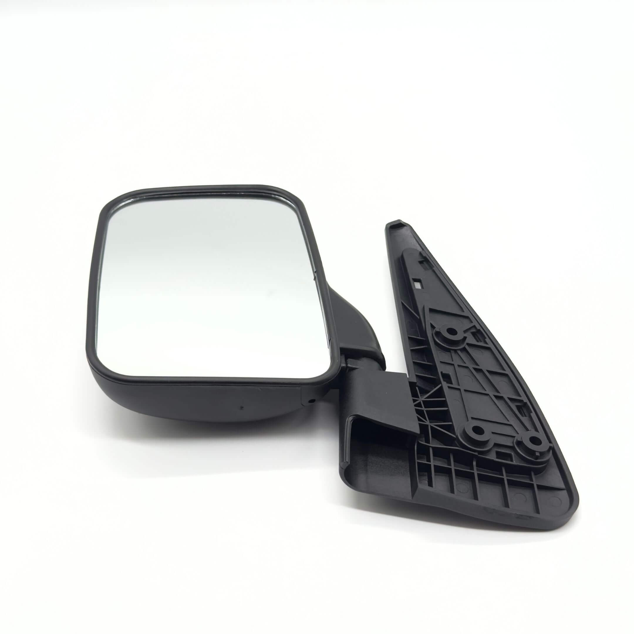 Black left-hand passenger side door mirror for Subaru Sambar Wagon TW1, TW2 models, 1999-2012.
