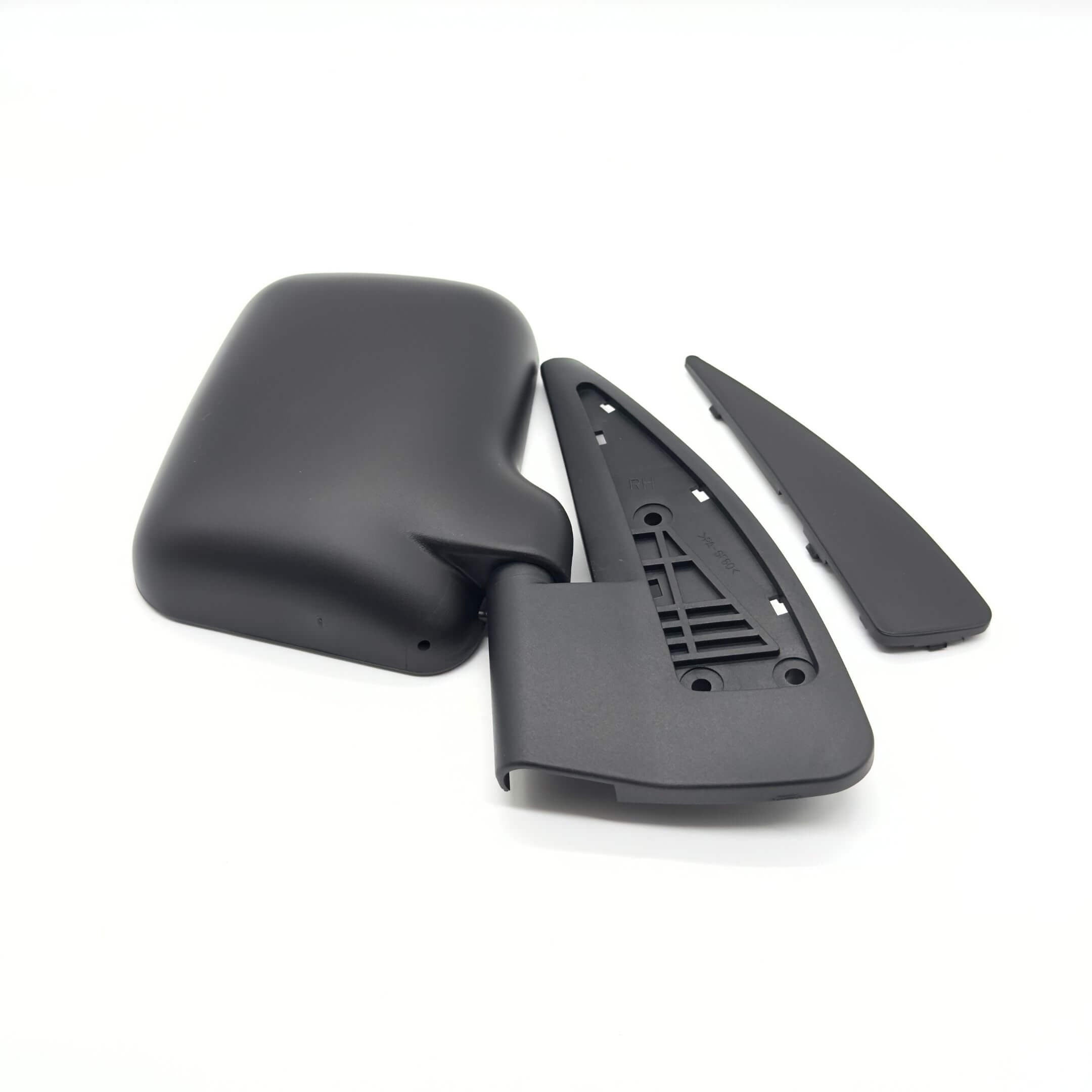 Black right-hand driver-side door mirror for Subaru Sambar Van TV1, TV2 models, 1999-2012.