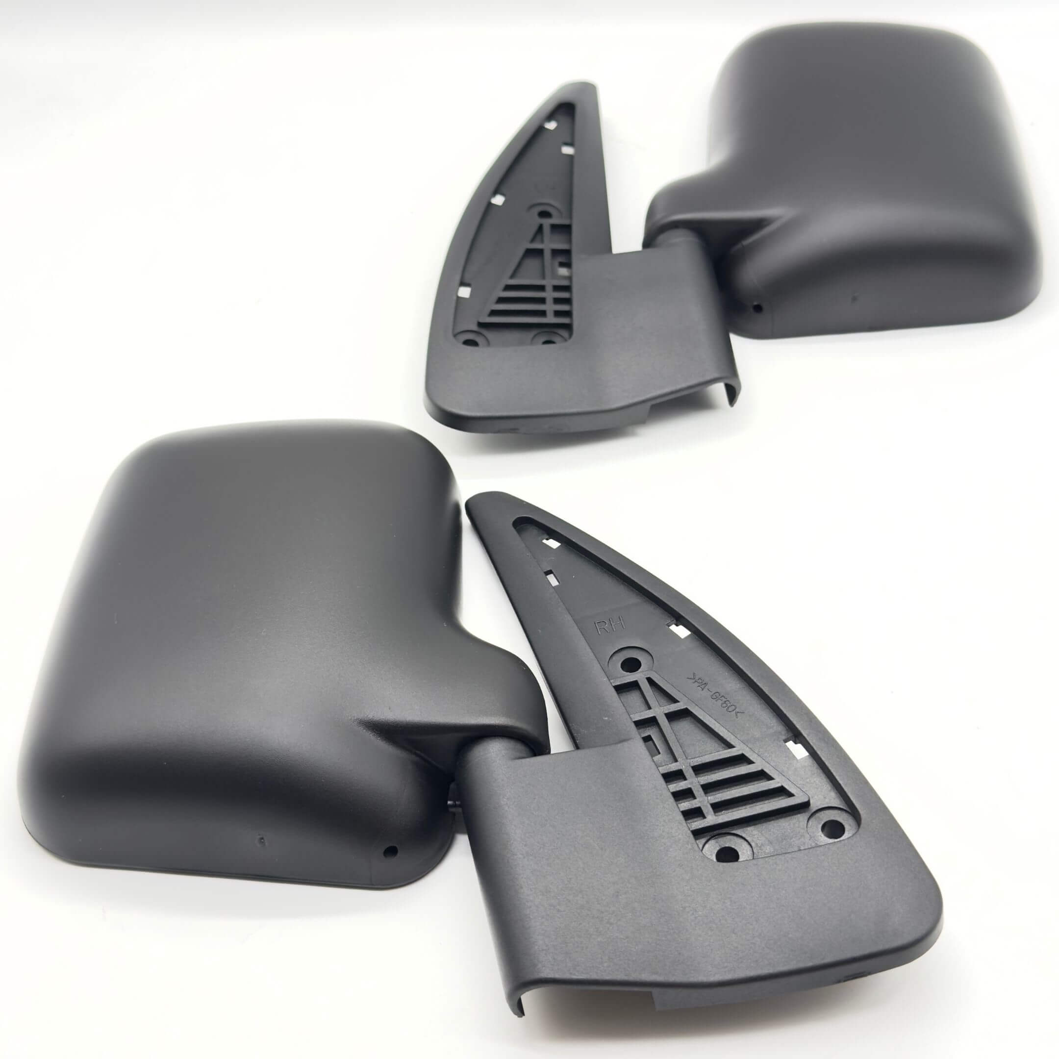 Black door mirror set for Subaru Sambar Van TV1, TV2 models (1999-2012), featuring right-hand and left-hand sides.