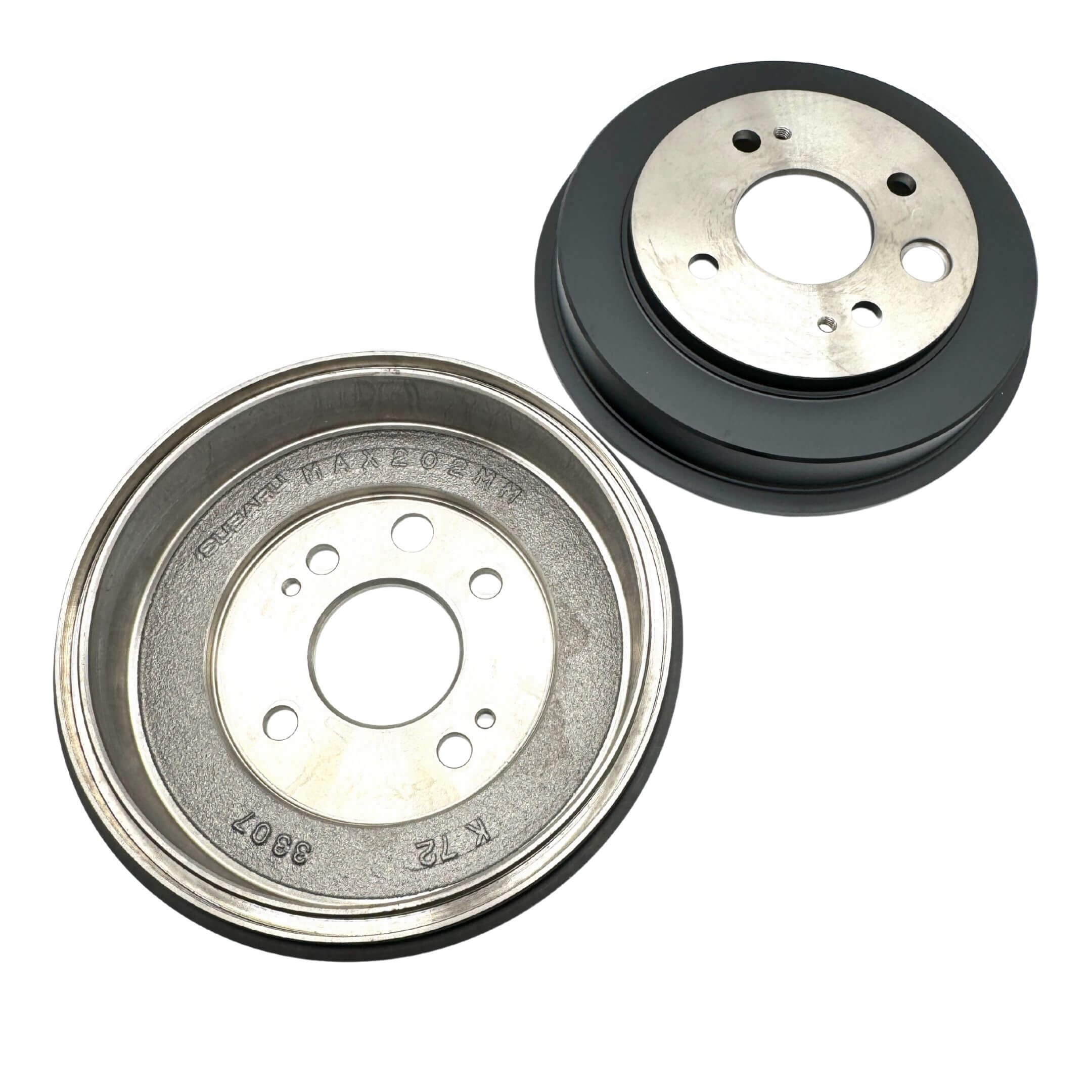Drum Brakes for Subaru Sambar Van TV1, TV2 Models (1999-2012), featuring right and left components with a metallic finish.