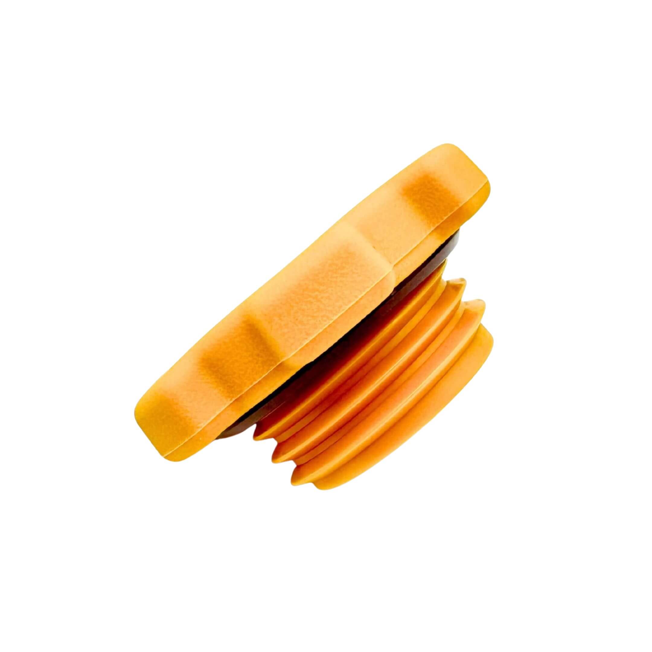 Yellow engine oil cap for Subaru Sambar Truck TT1, TT2 models, 1999-2012, featuring a durable design.