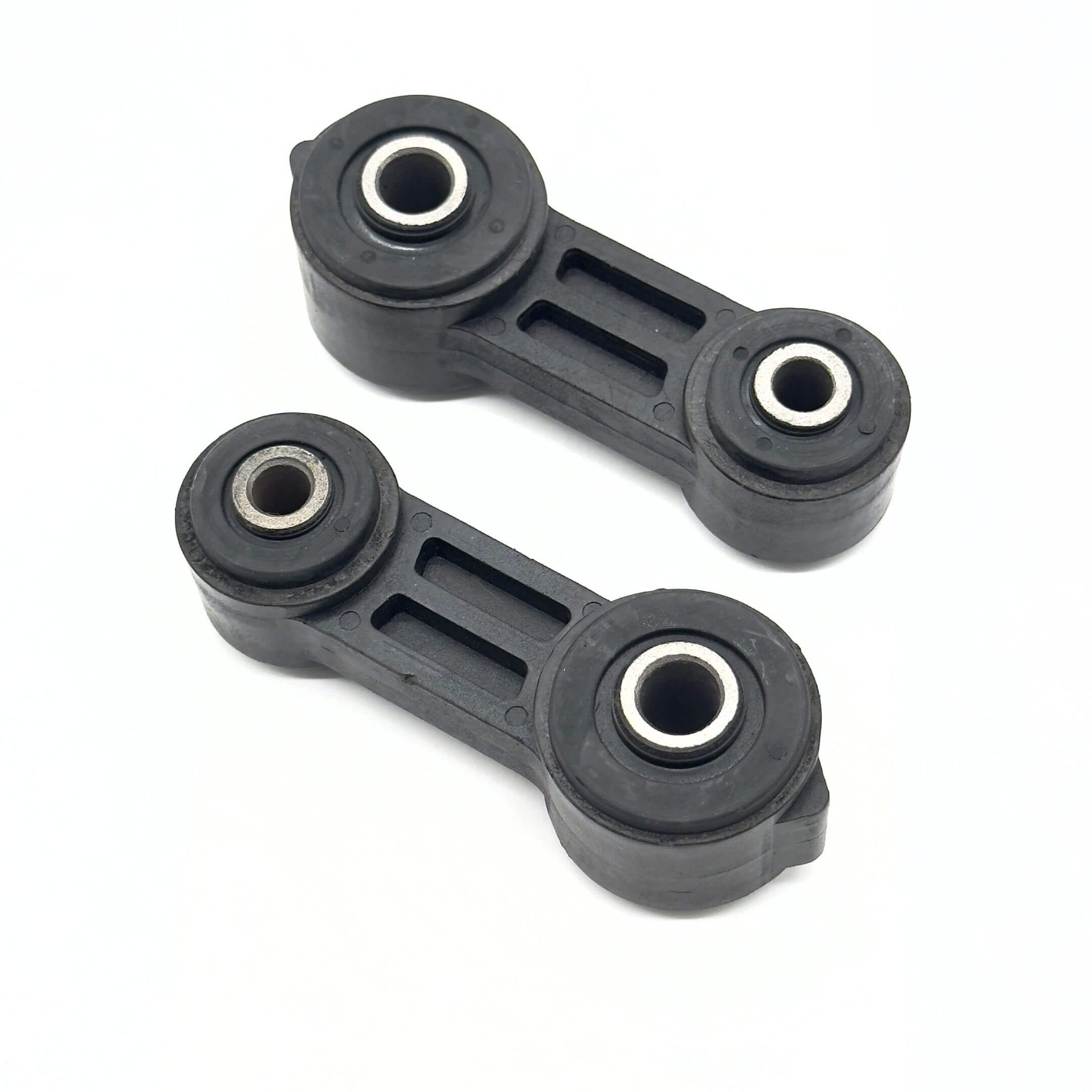 Front Stabilizer Link Set for Subaru Sambar Truck TT1, TT2 Models (1999-2012), black sway bar links with durable bushings.