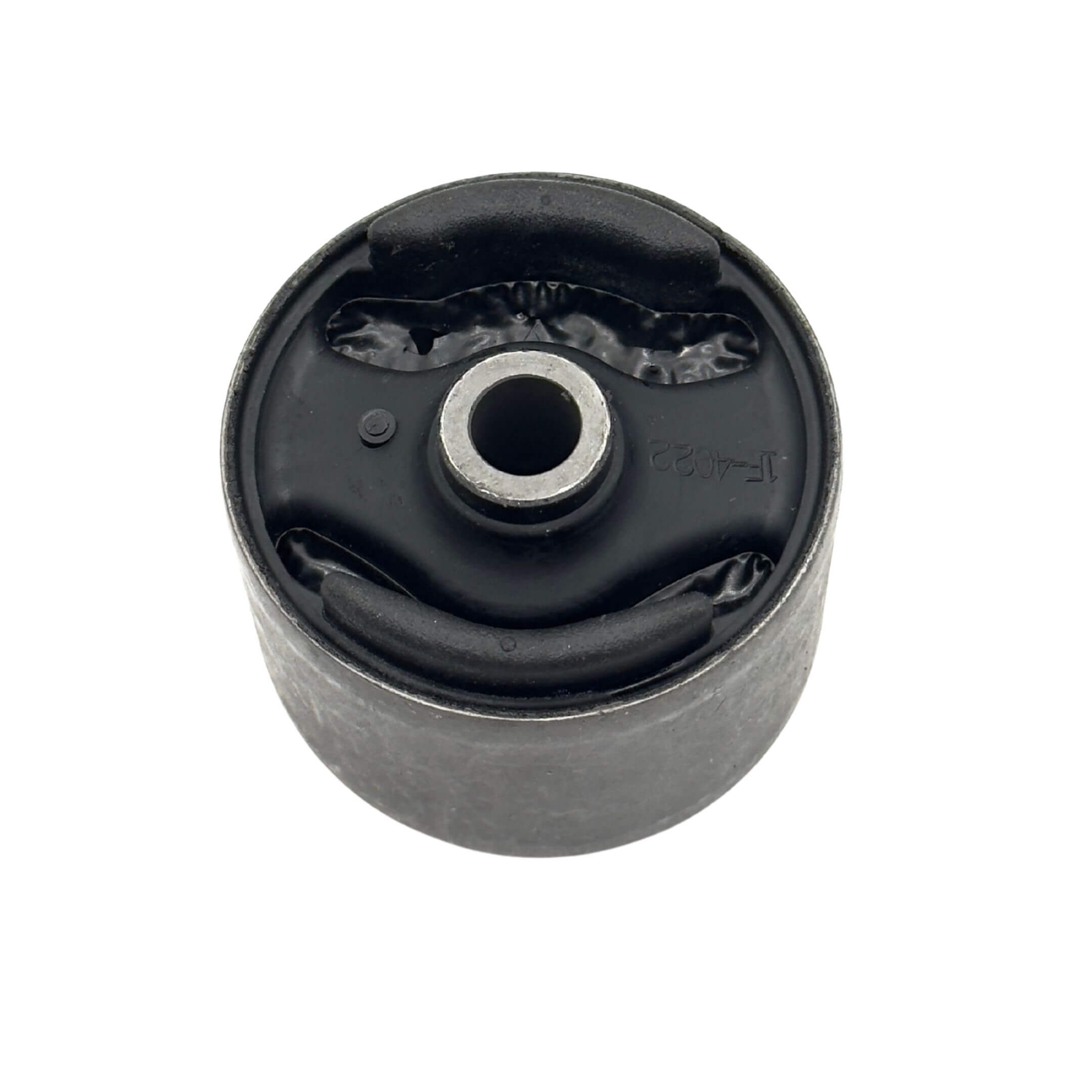 Front Transmission Mount Bushing for Subaru Sambar Truck TT1 Model 1999-2012, designed for 2WD and automatic transmission, featuring a durable black and silver finish.