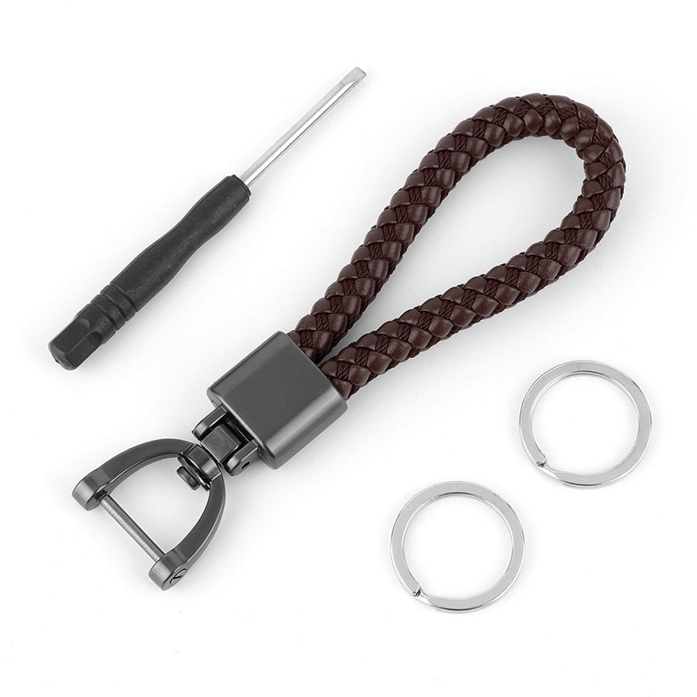 Brown Leather Keychain for Kei Truck Owners