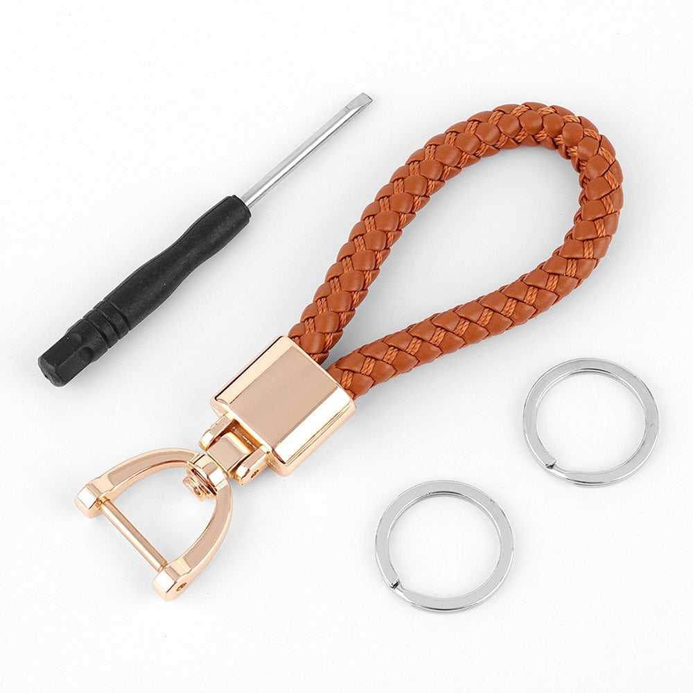 Coffee Colored Stylish Leather Keychain