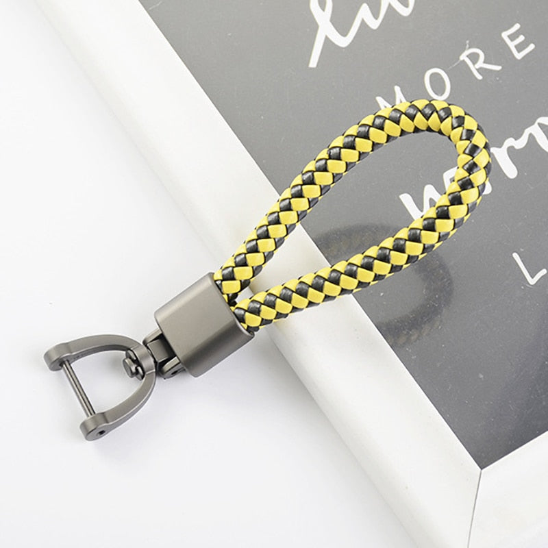 Yellow-Black High-Grade Leather Keychain