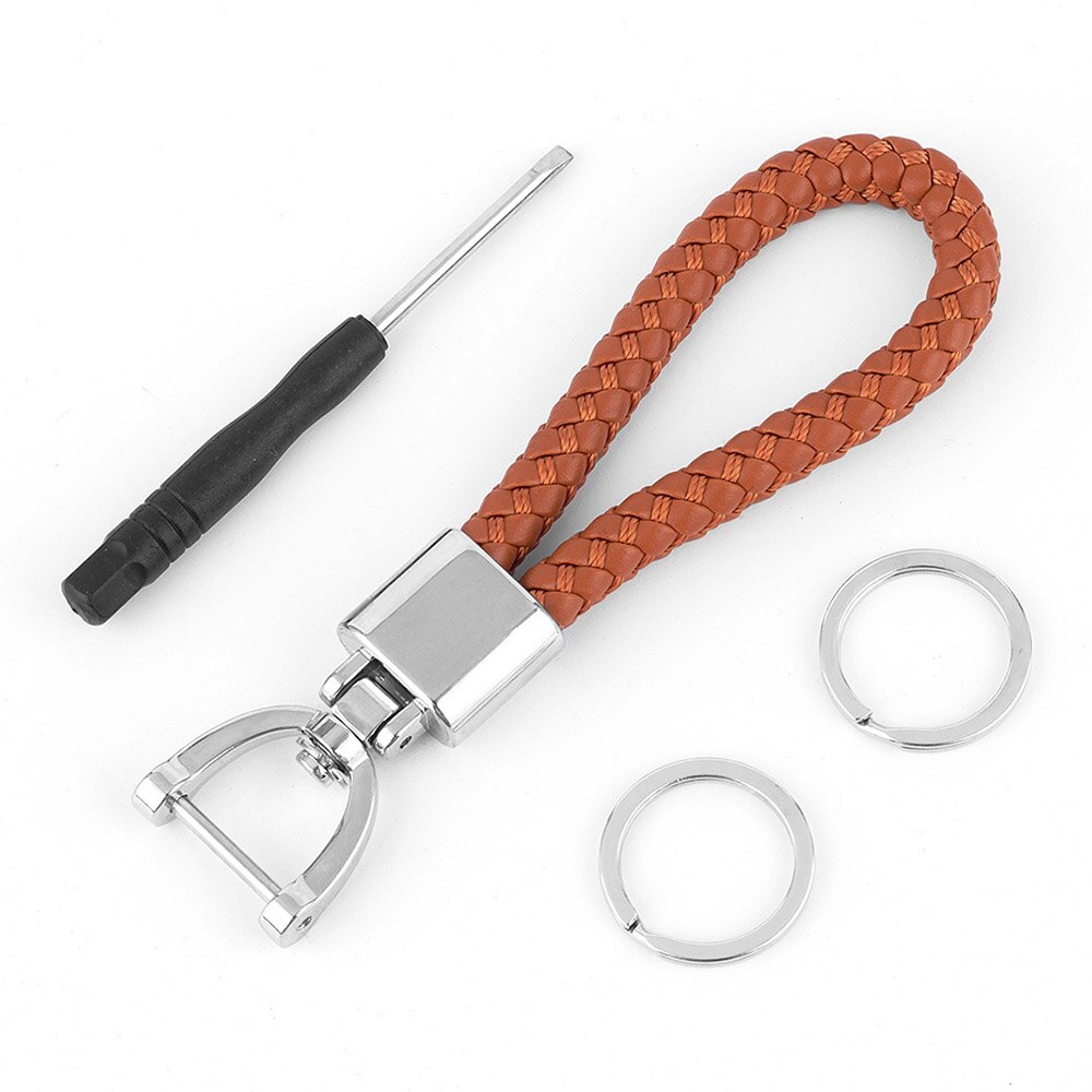 Coffee Colored Stylish Leather Keychain