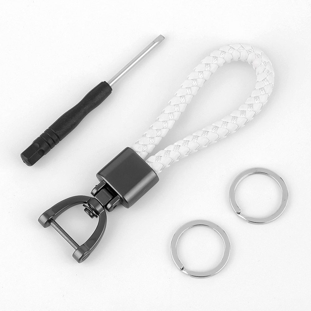 White Rotatable Horseshoe Buckle Keychain