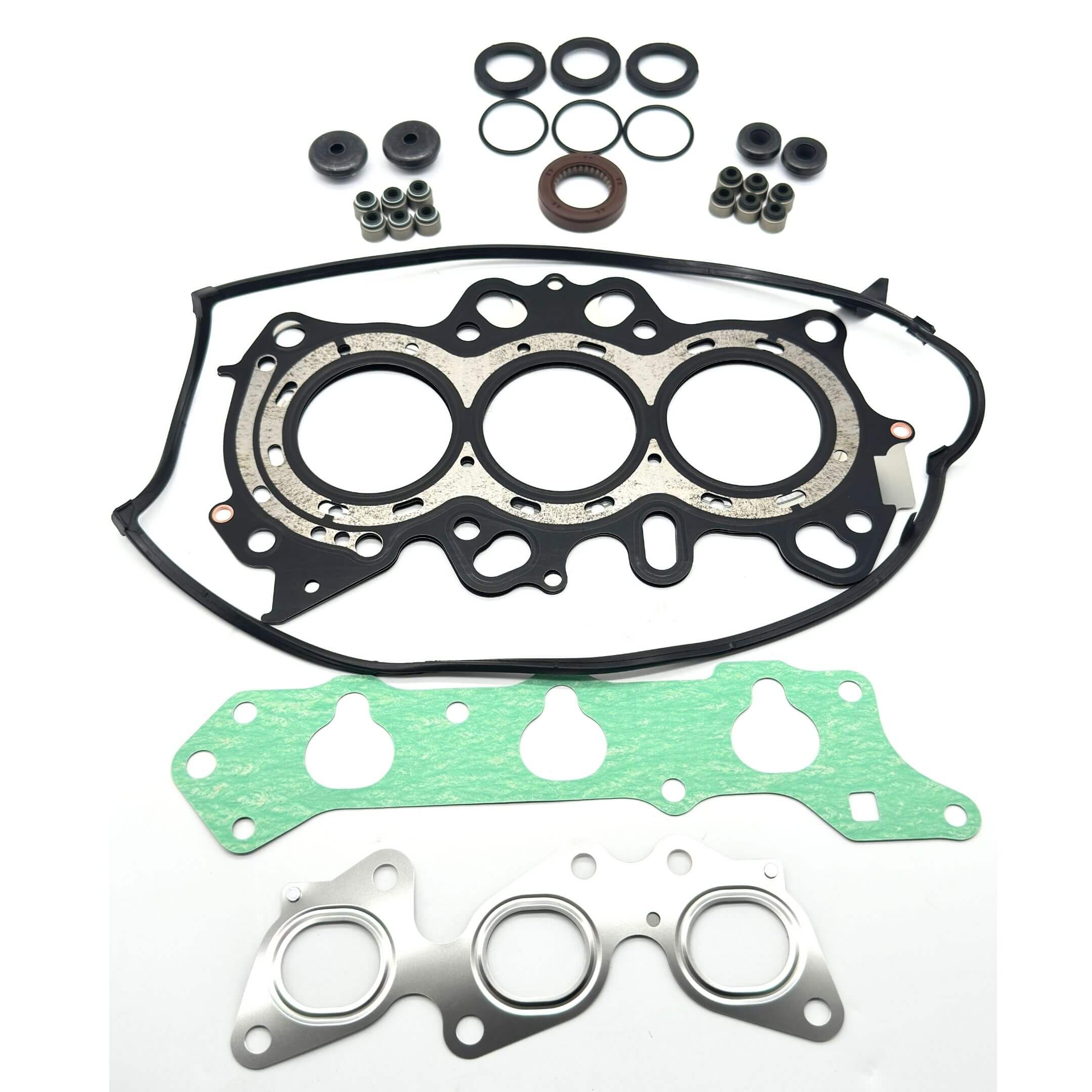 Honda Acty Van Engine Gasket Replacement Kit for HH5, HH6 Models (1999-2009), featuring multi-color gaskets and seals in a technical parts schematic.