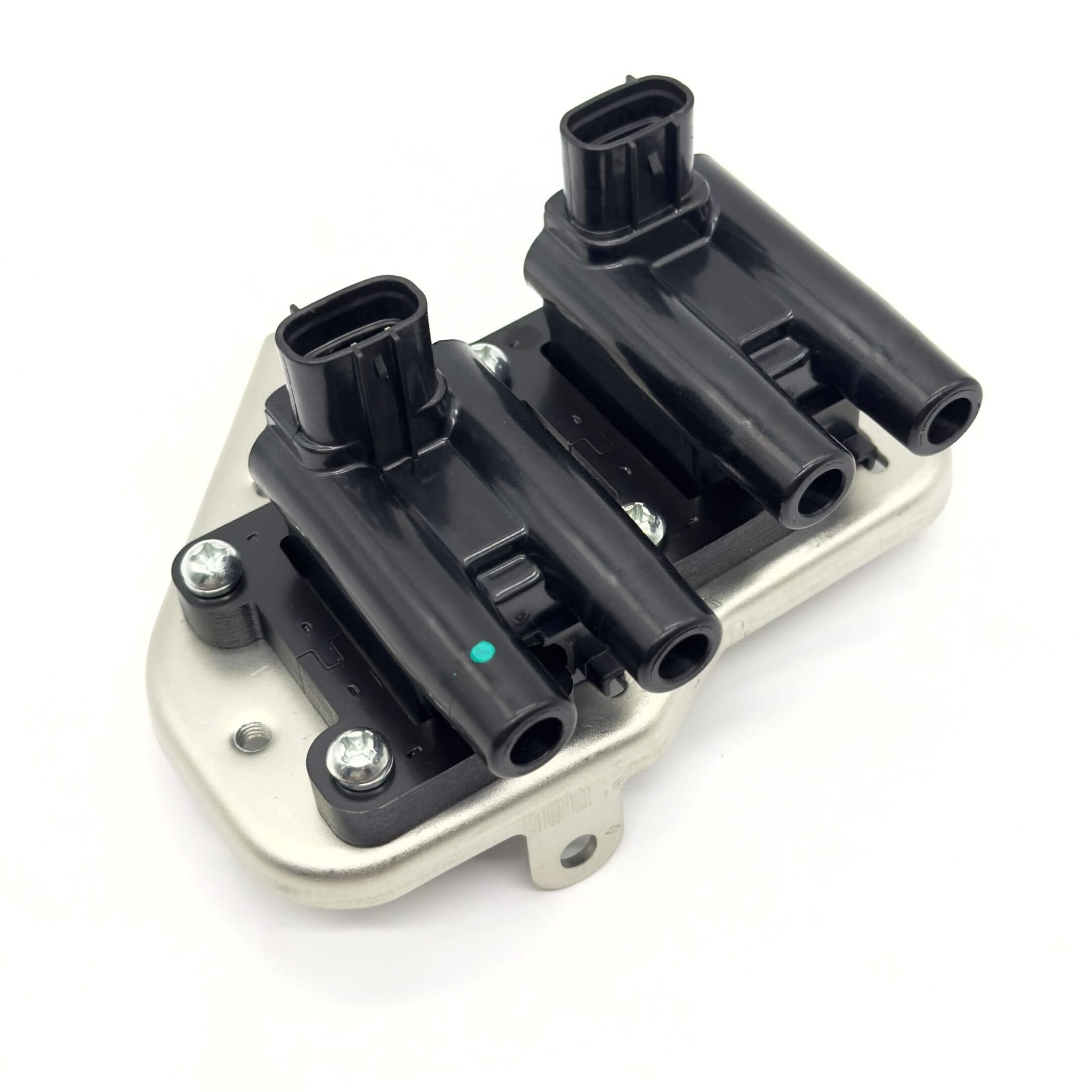 Ignition Coil Assembly for Subaru Sambar Van TV1, TV2 Models (1999-2012), featuring a black and silver design with three coil connectors.