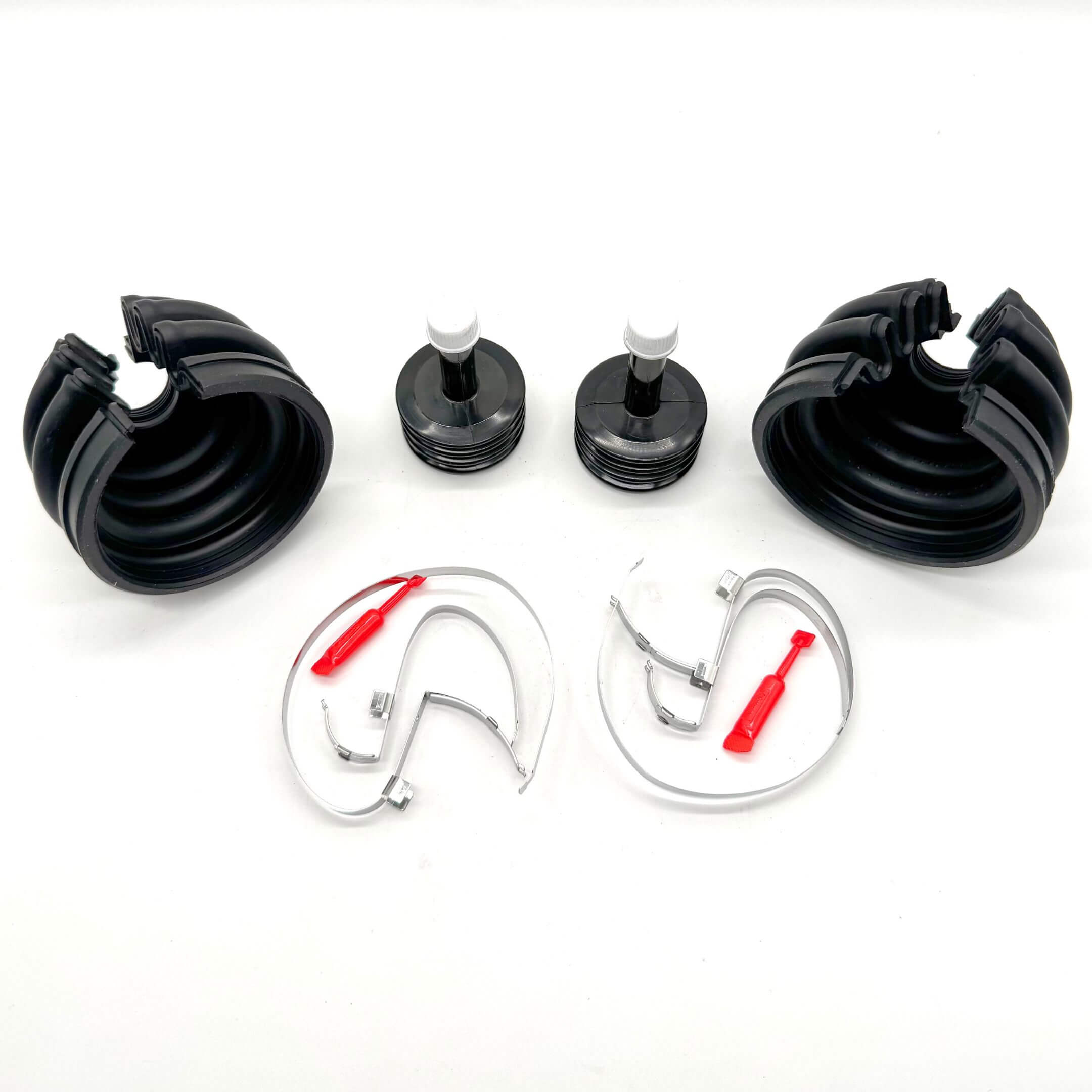 Outer Drive Shaft Split Boot Set for Subaru Sambar Van TV1, TV2 Models (1999-2012), featuring black rubber boots and installation accessories.