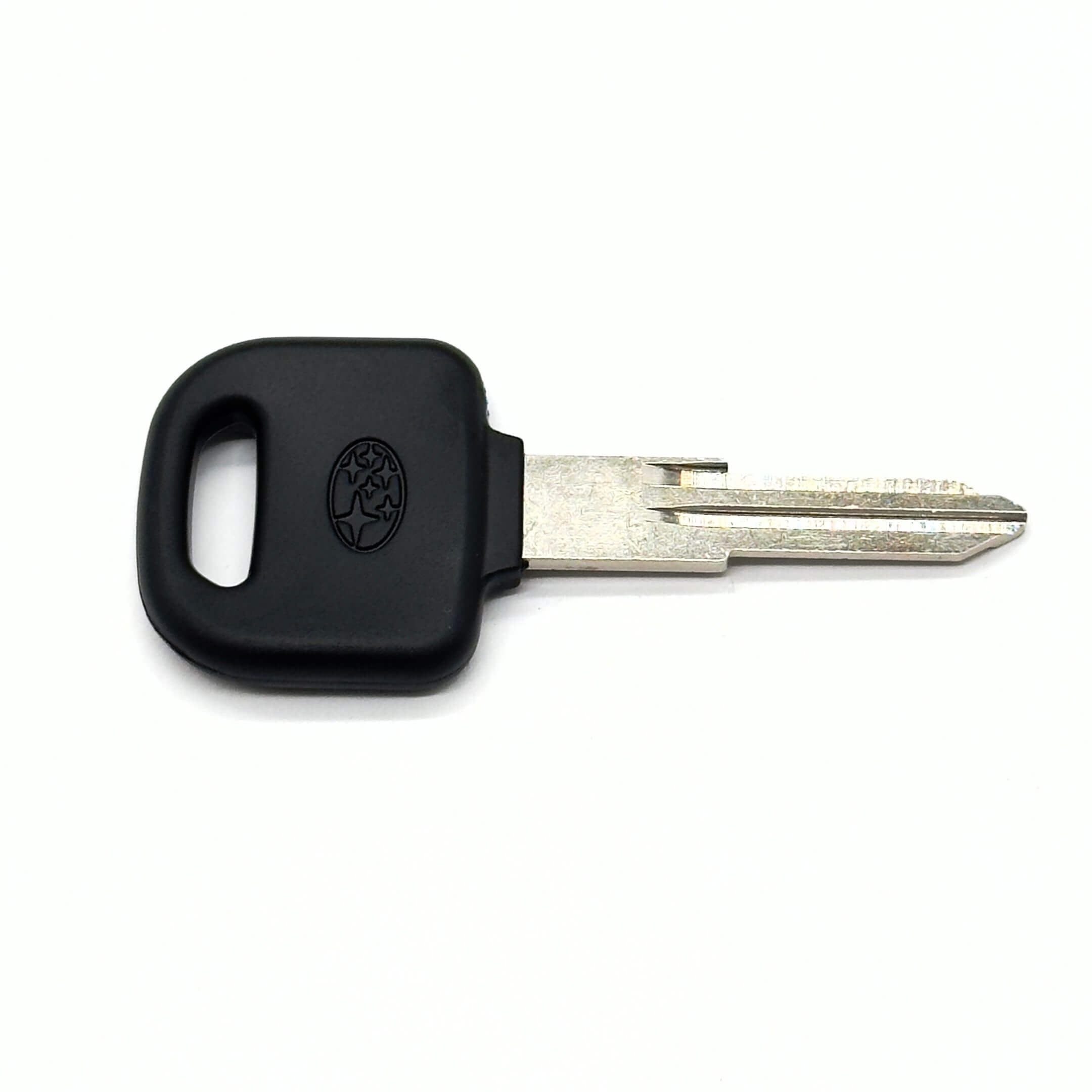 Master Key Blank for Subaru Sambar Truck TT1, TT2 Models (1999-2012), featuring a black plastic head and metal blade.