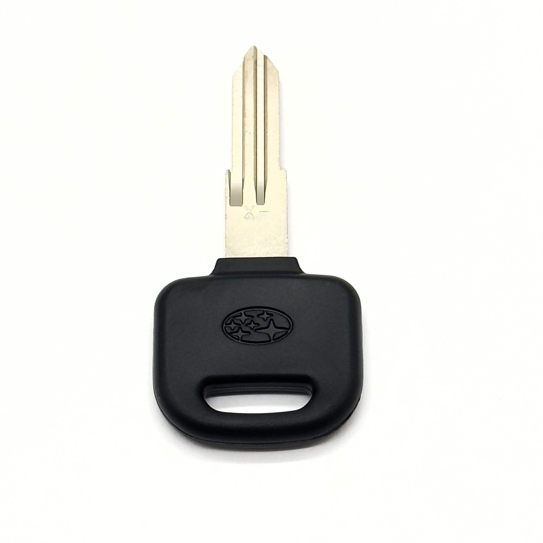 Master Key Blank for Subaru Sambar Truck TT1, TT2 Models (1999-2012), featuring a black plastic head and metal blade.