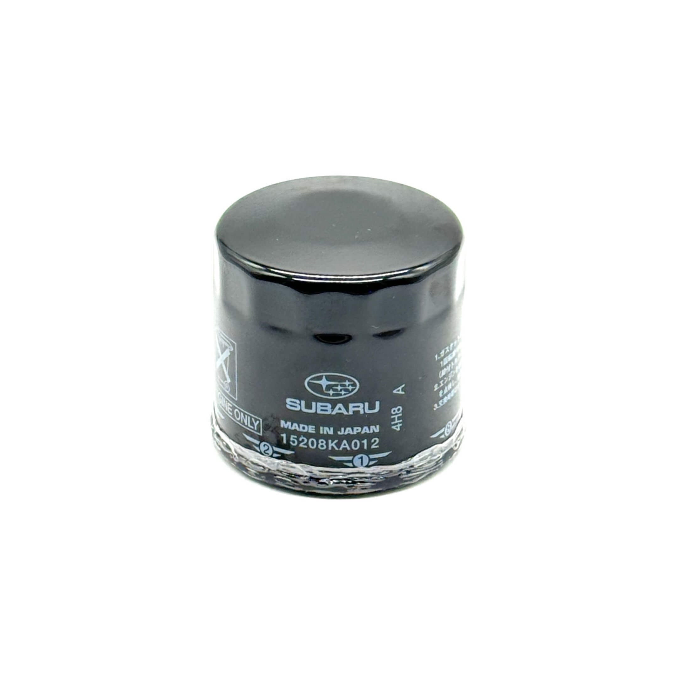 Genuine Subaru Sambar Van TV1 TV2 oil filter, black, compatible with 1999-2012 models, part number 15208KA012.
