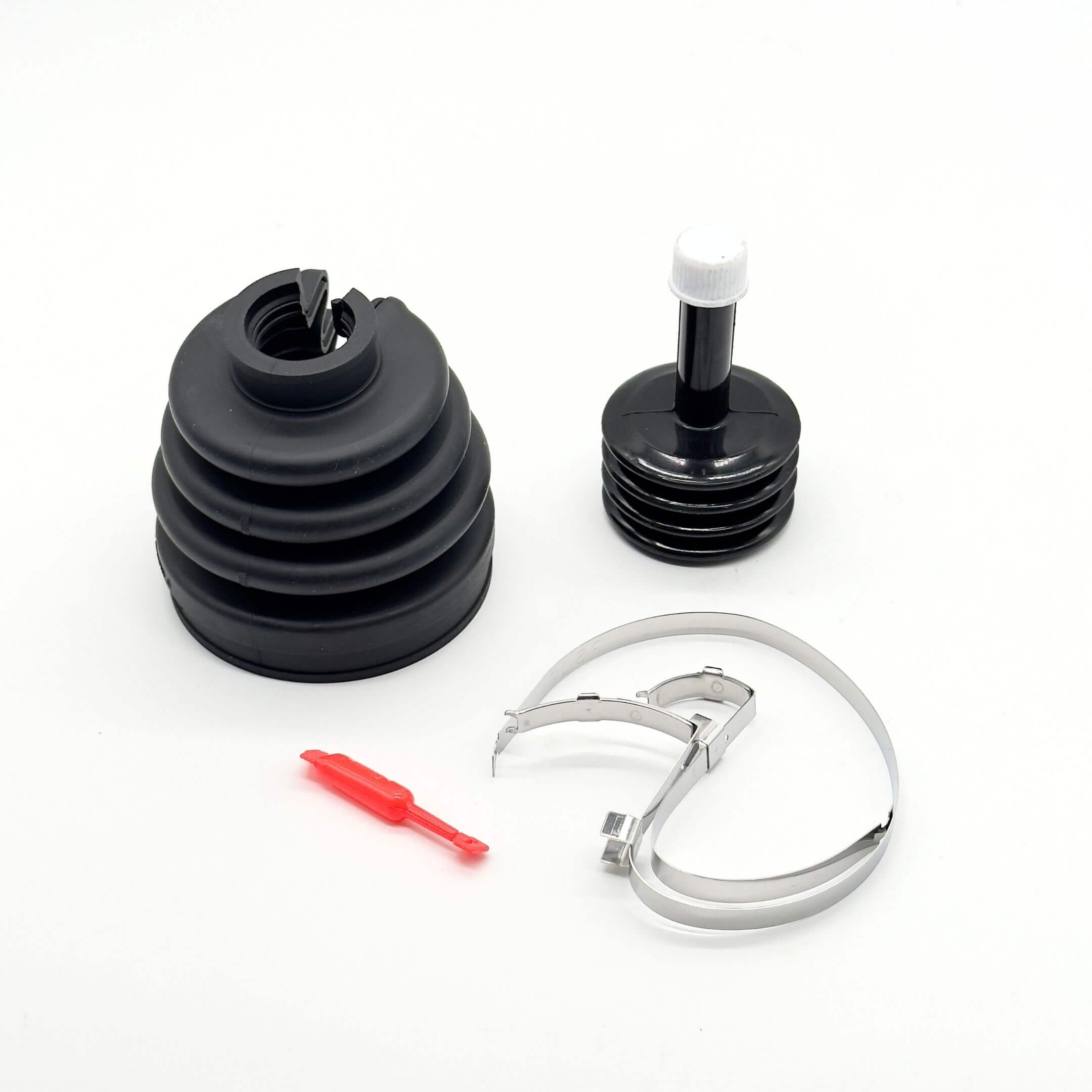 Outer Drive Shaft Split Boot for Subaru Sambar Truck TT1, TT2 Models (1999-2012), featuring a black rubber boot, clamps, and installation tool.