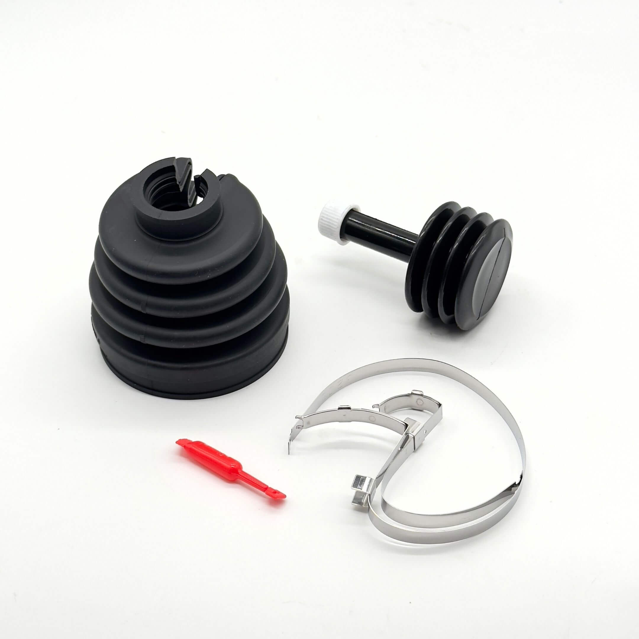 Outer Drive Shaft Split Boot for Subaru Sambar Truck TT1, TT2 Models 1999-2012, featuring a black rubber boot with metal clamps and installation tool.