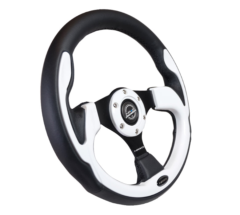 White-accented NRG sport steering wheel"