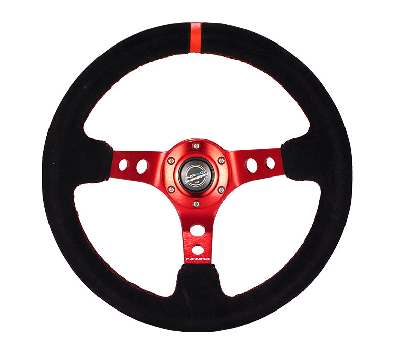 NRG 350mm Racing Steering Wheel with Red Spoke" RST-006S-RD