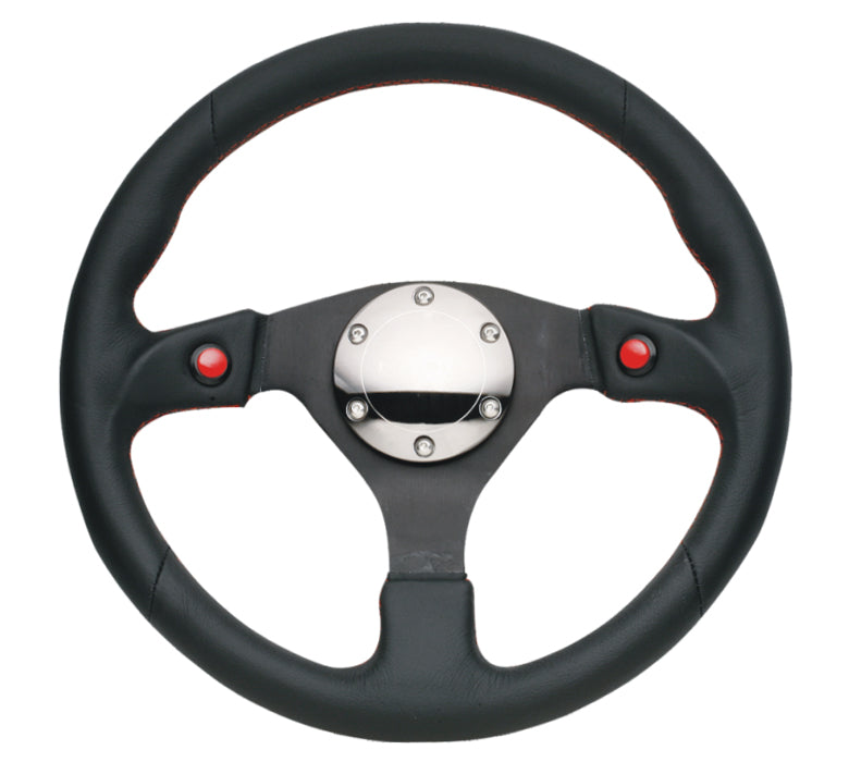 NRG 320mm leather steering wheel with red stitch RST-007R