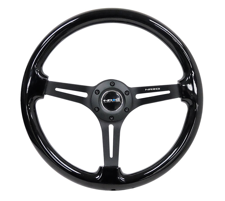 RST-018BK-BK "NRG 350mm Black Wood Grain Steering Wheel